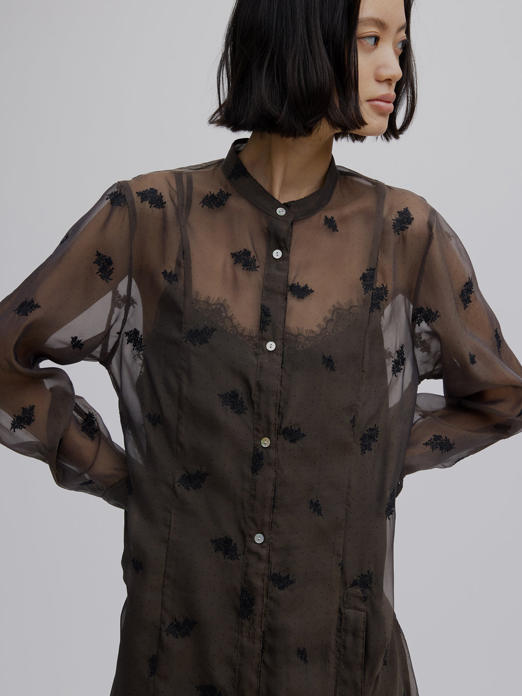 DOT FLOWER VEIL DRESS