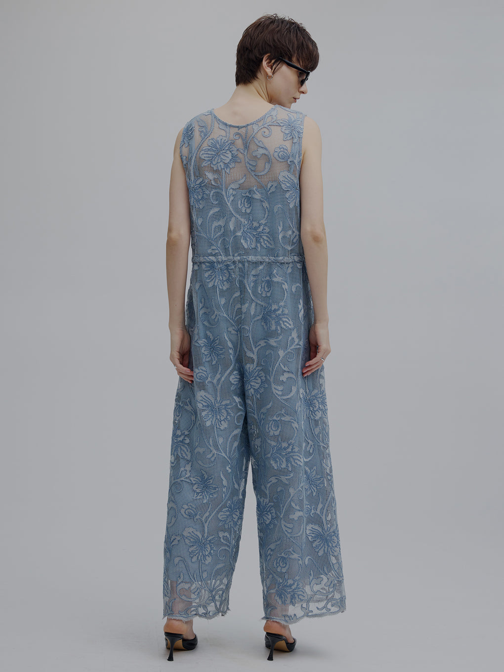 2WAY SILHOUETTE V NECK ROMPERS