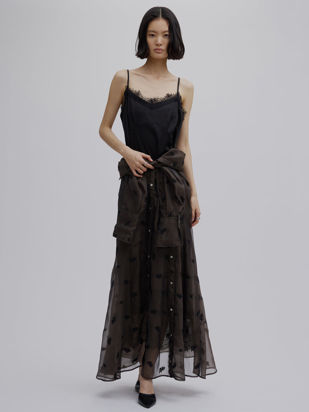 DOT FLOWER VEIL DRESS