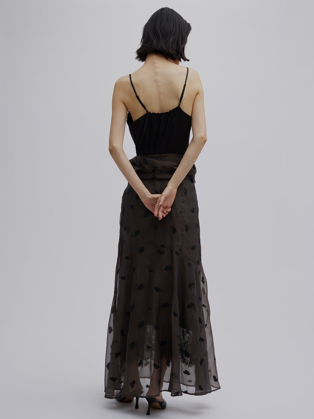 DOT FLOWER VEIL DRESS