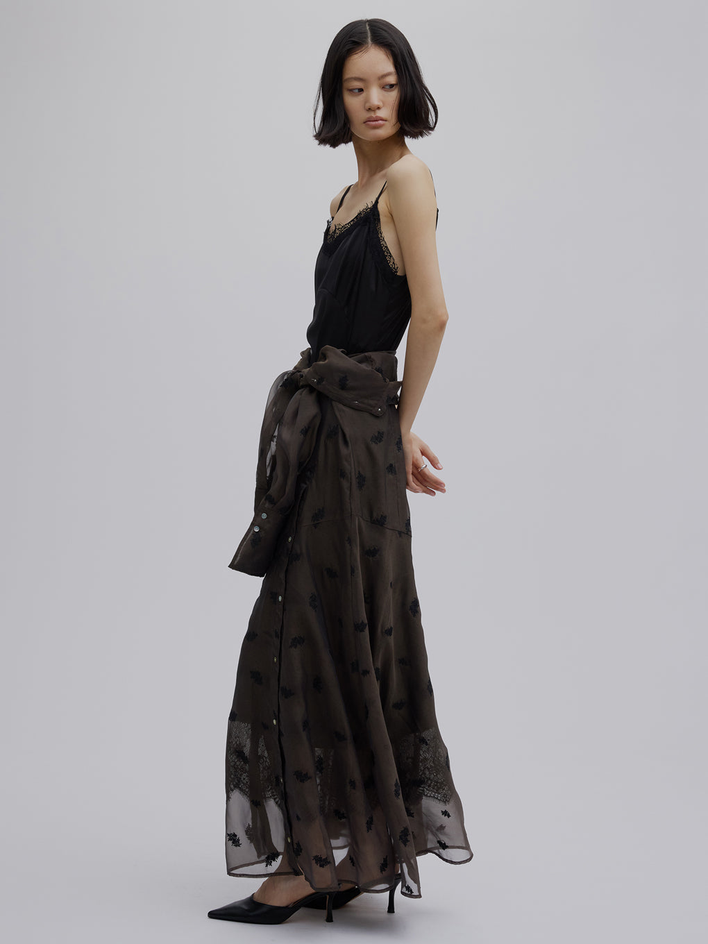 DOT FLOWER VEIL DRESS