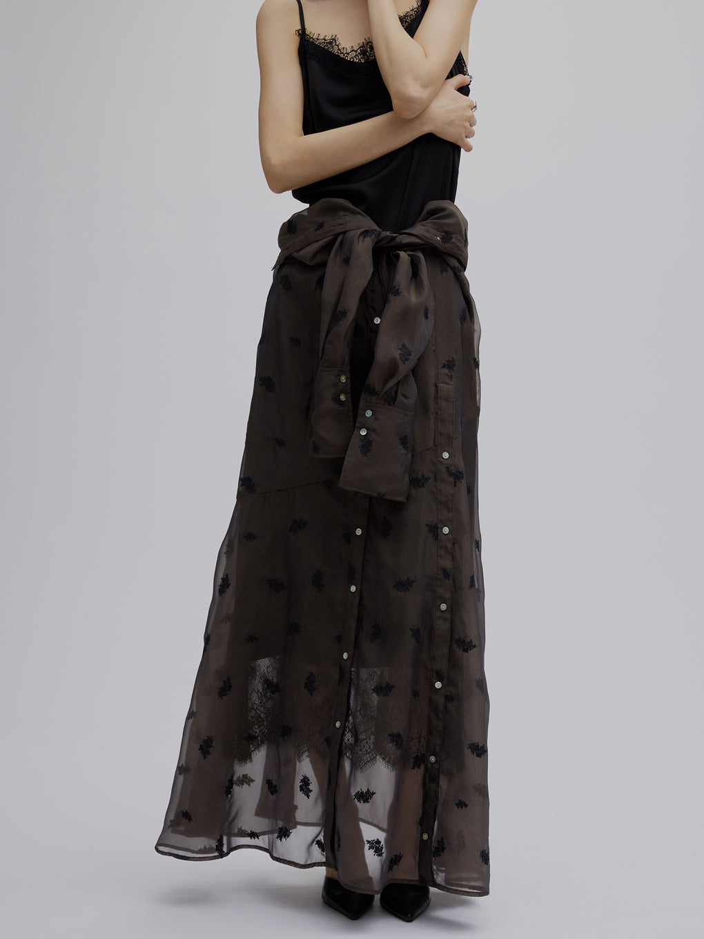 DOT FLOWER VEIL DRESS