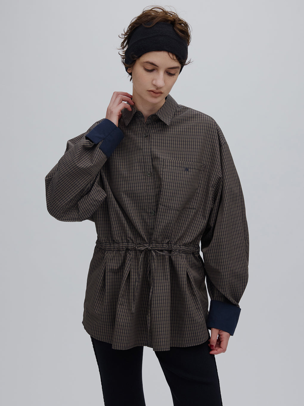 VOLUME SLEEVE DRAWSTRING SHIRT