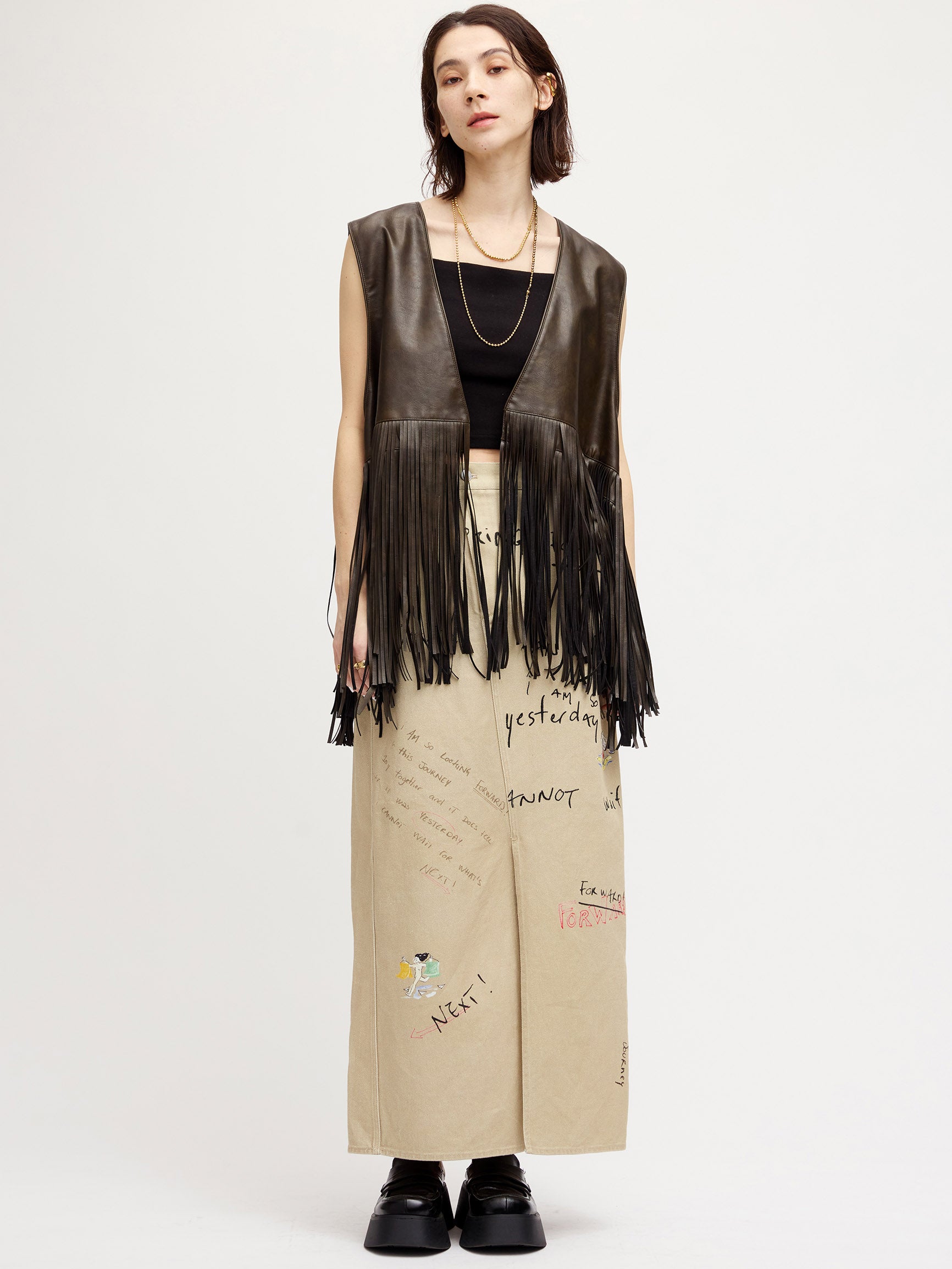 Gabrielle×AMERI 10TH HISTORY I LINE SKIRT