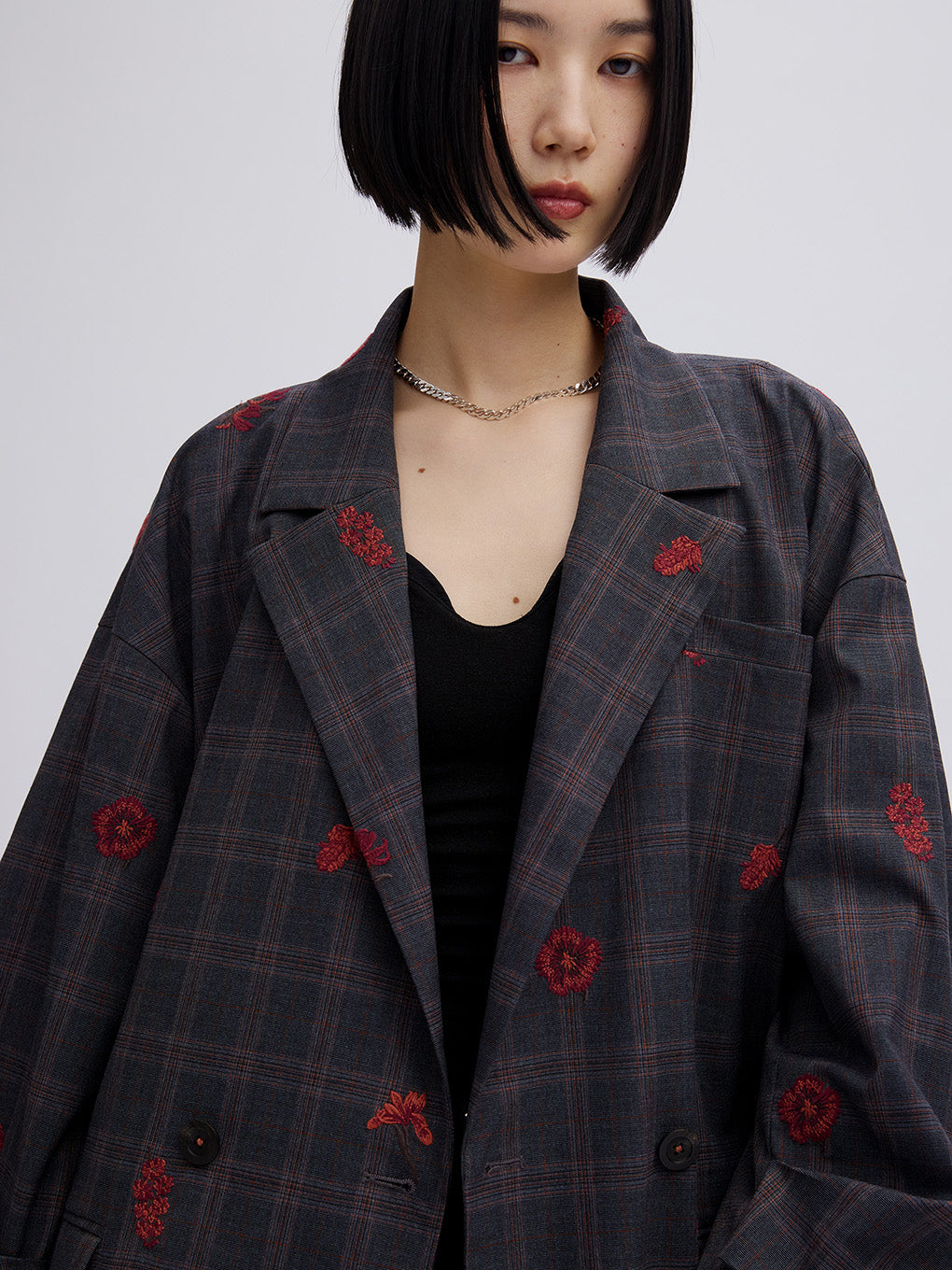 CHECK FLOWER PAPA JACKET