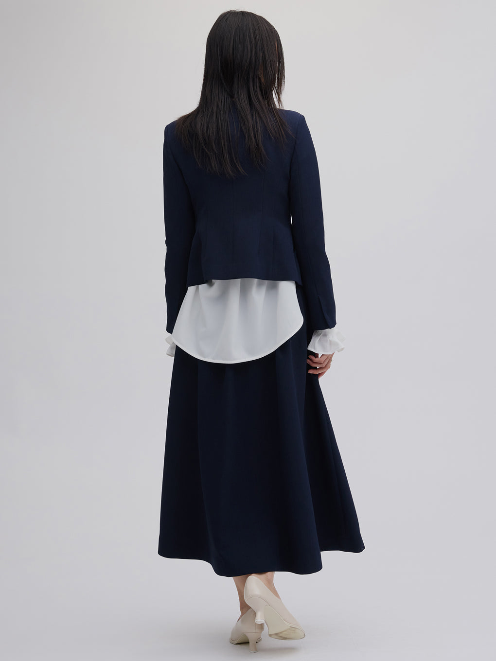 BELT SET TUCK FLARE SKIRT