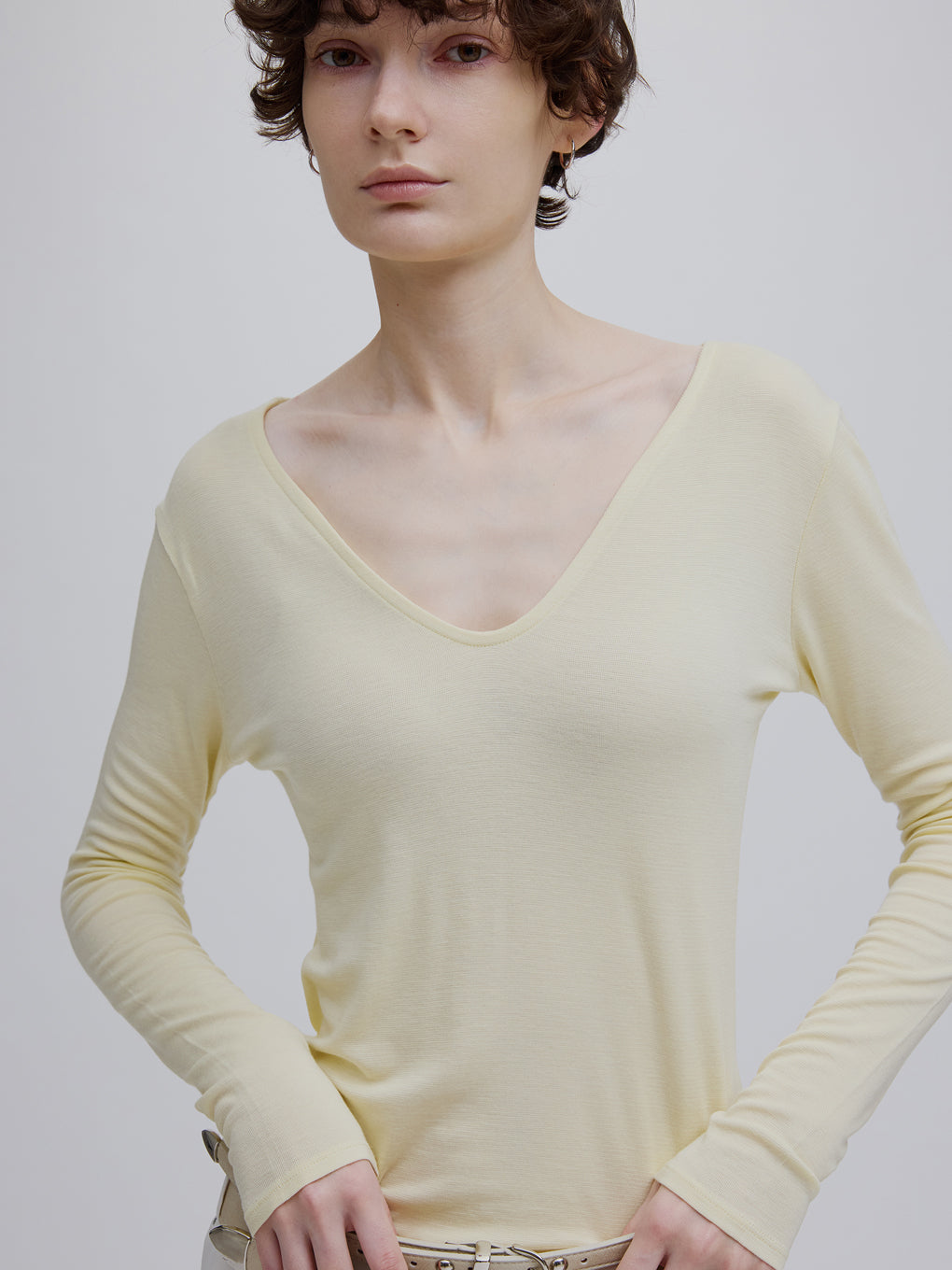 Mizuno×Ameri V NECK LONG SLEEVE TOPS