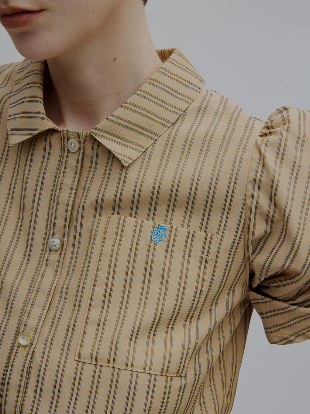 CONSTRUCTIVE SLEEVE MULTI STRIPE SHIRT