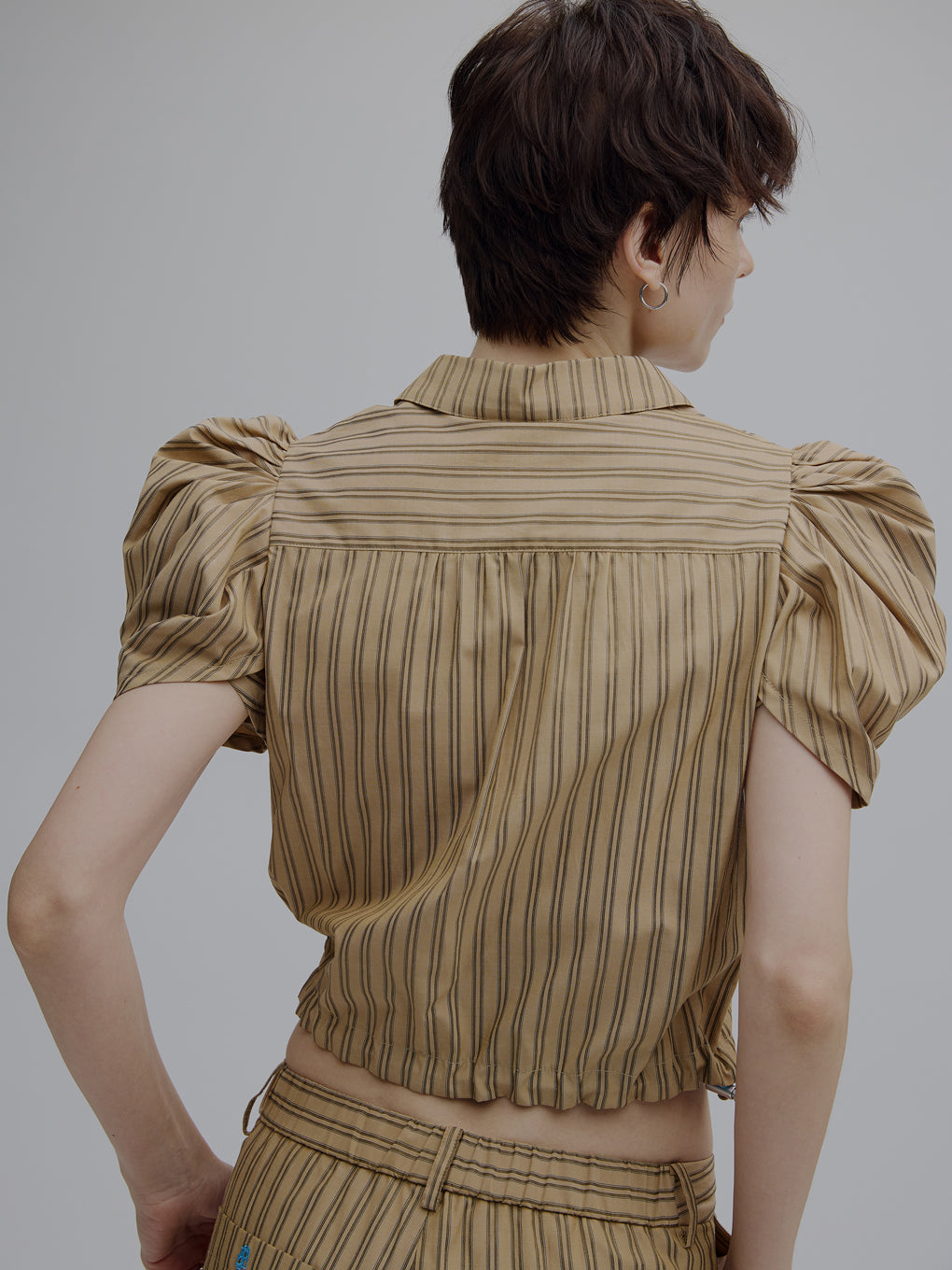 CONSTRUCTIVE SLEEVE MULTI STRIPE SHIRT