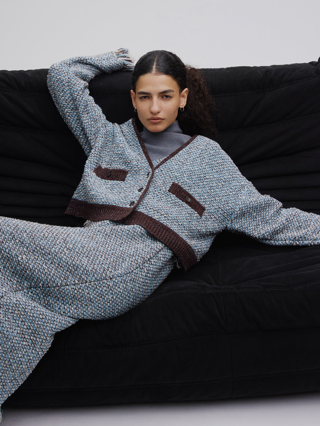 UND TWEED JUMPER SKIRT KNIT DRESS