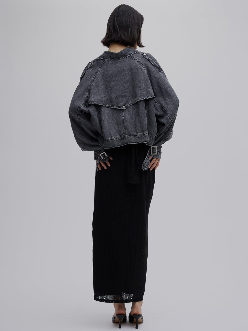 TENCEL DENIM SHORT TRENCH COAT