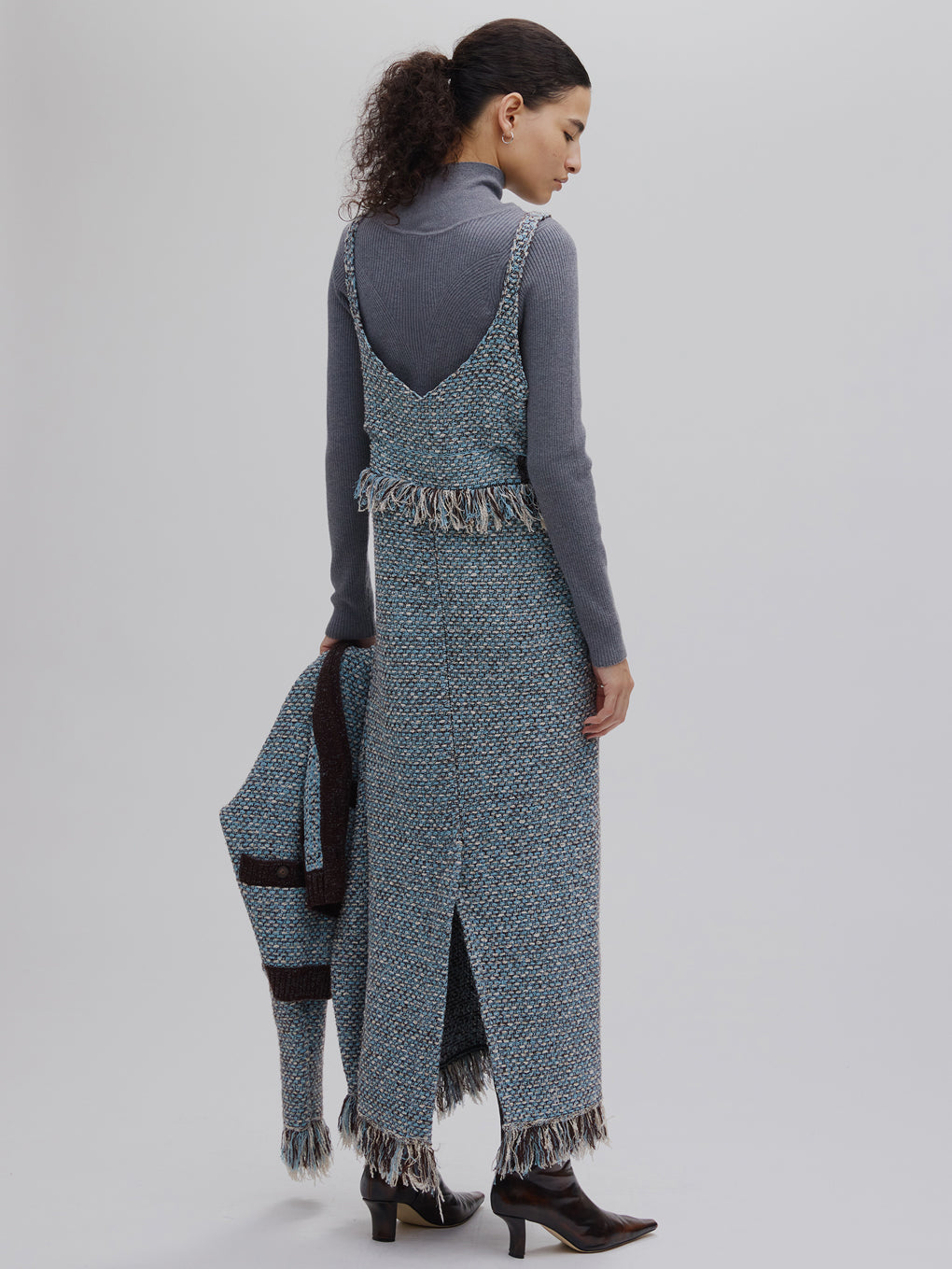 UND TWEED JUMPER SKIRT KNIT DRESS