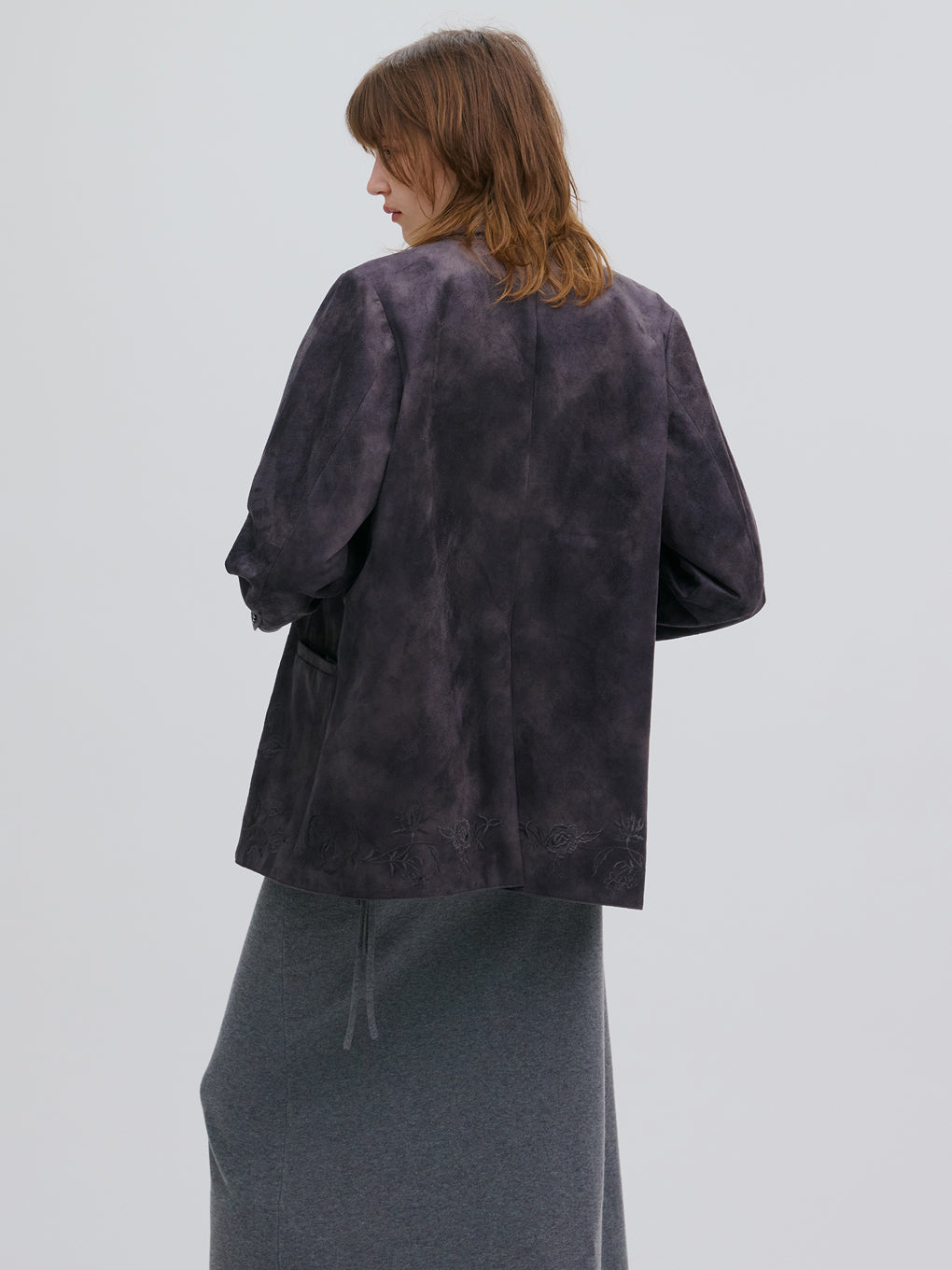 SYNTHETIC SUEDE EMBROIDERY JACKET