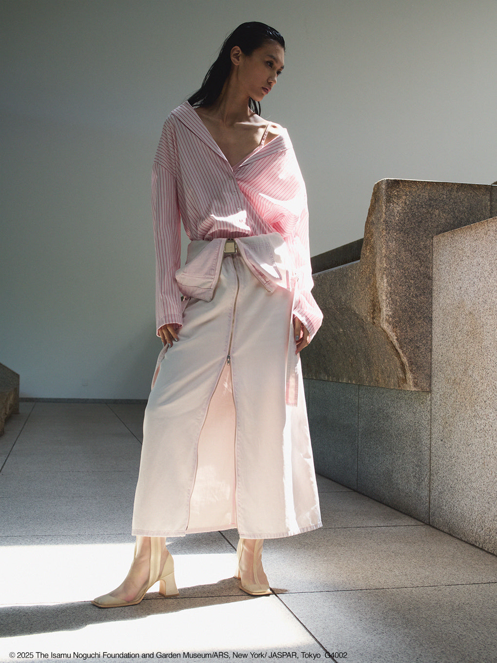 PINSTRIPE JACKET DETAIL SHIRT