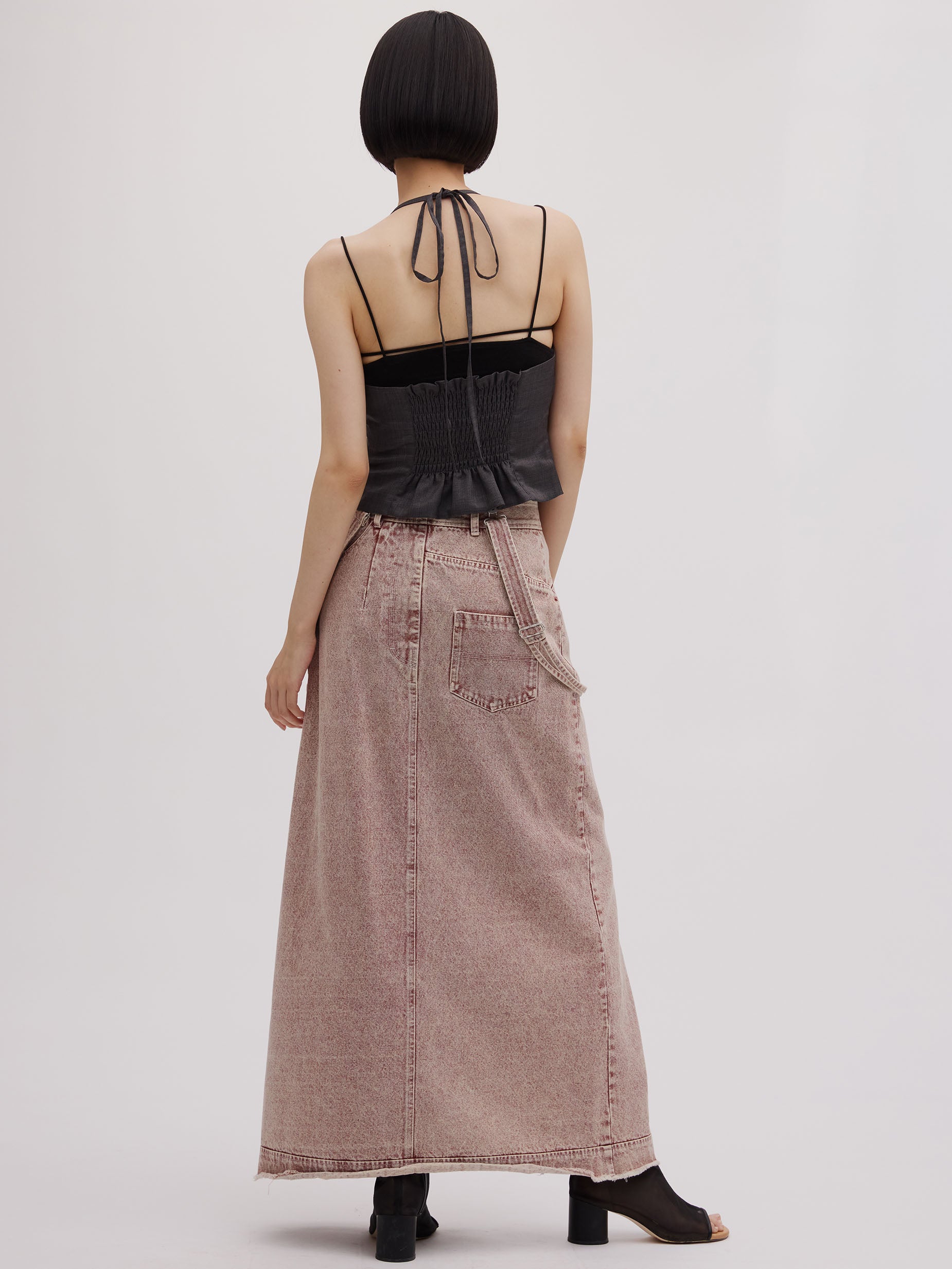 MEDI INVERT SUSPENDER DENIM SKIRT