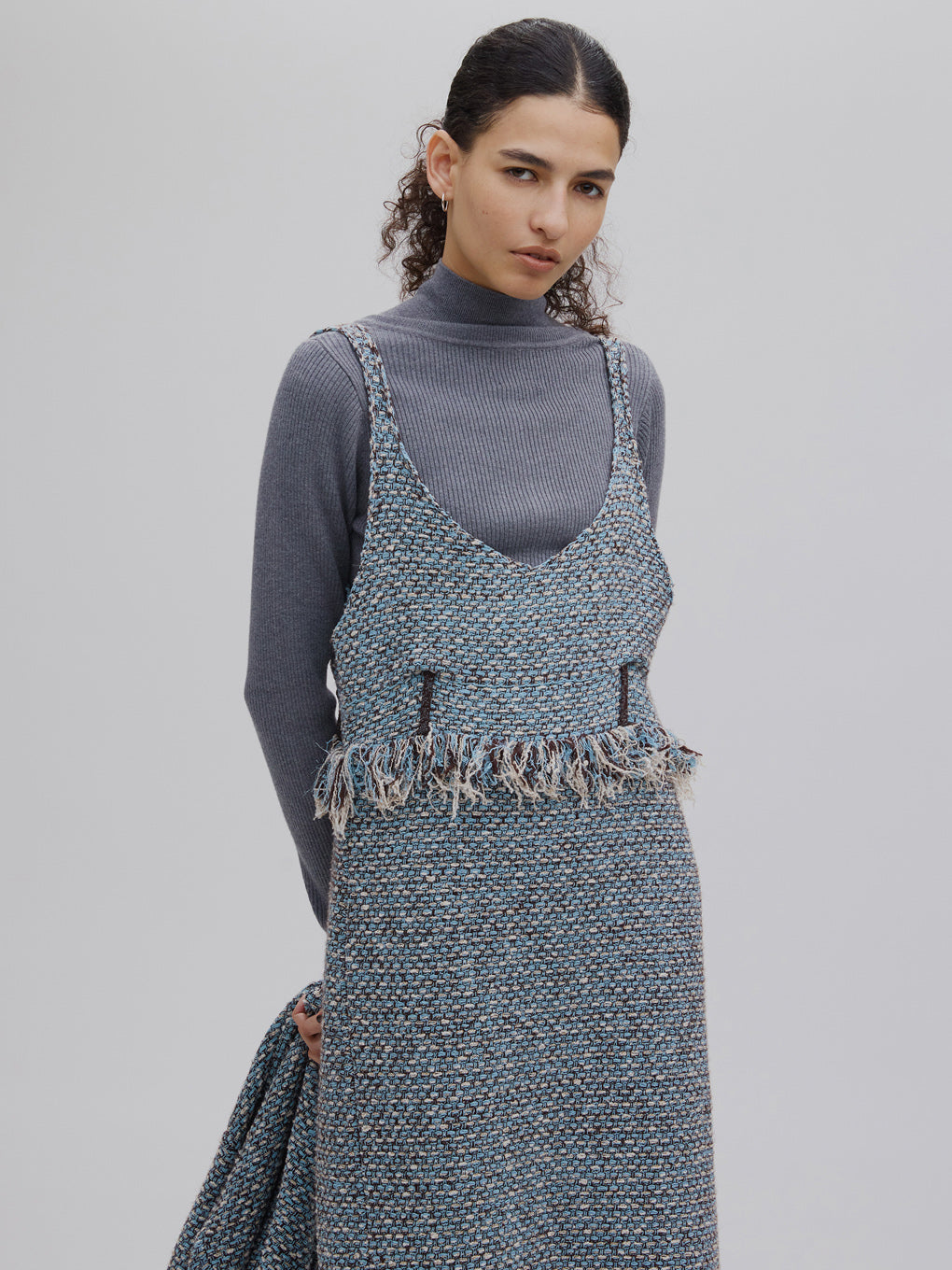 UND TWEED JUMPER SKIRT KNIT DRESS