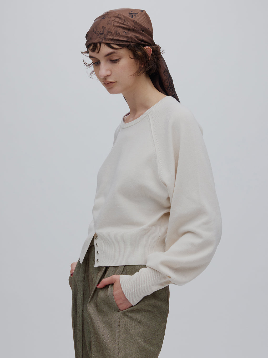 LOW BASIC WAIST STOP KNIT TOP