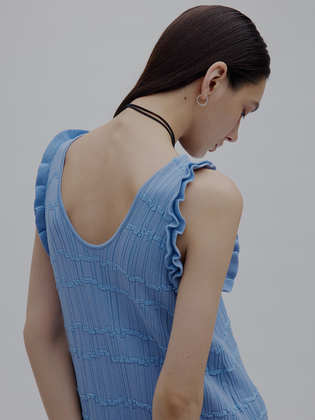 MEDI 2WAY WAVY FRILL KNIT DRESS