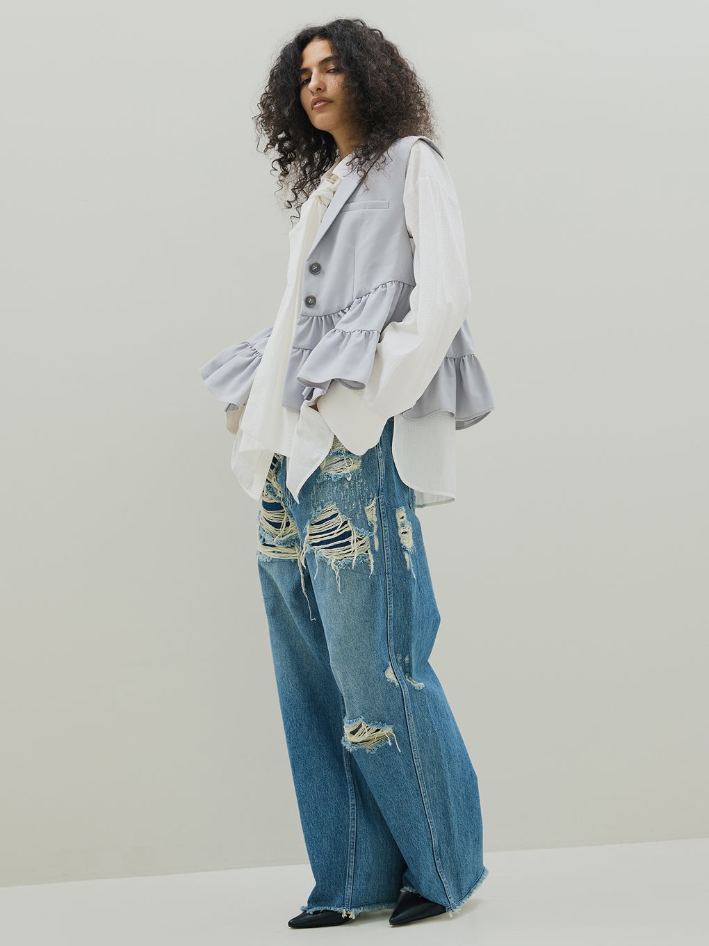 UND HARD DAMAGE LOOSE DENIM