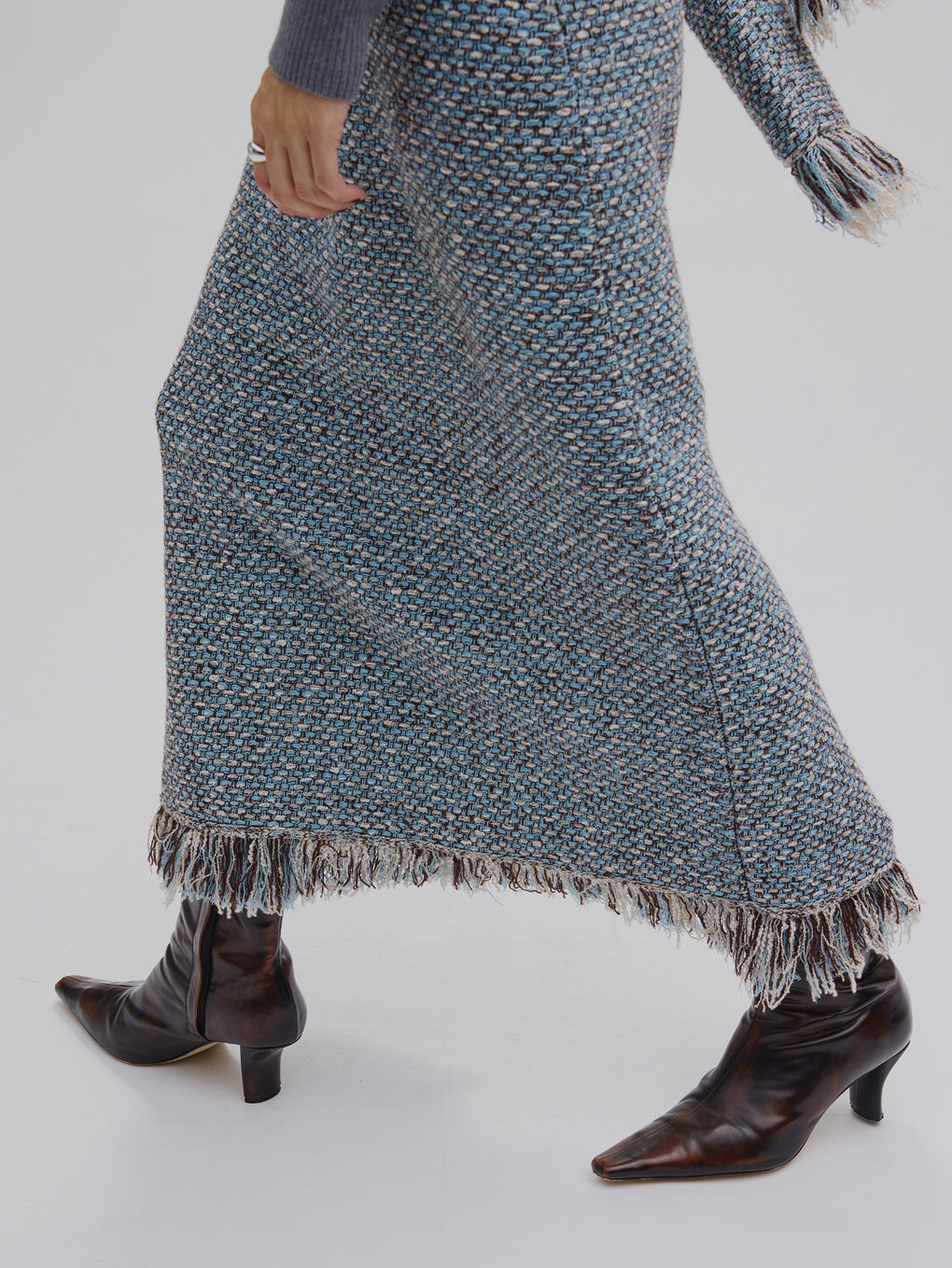 UND TWEED JUMPER SKIRT KNIT DRESS