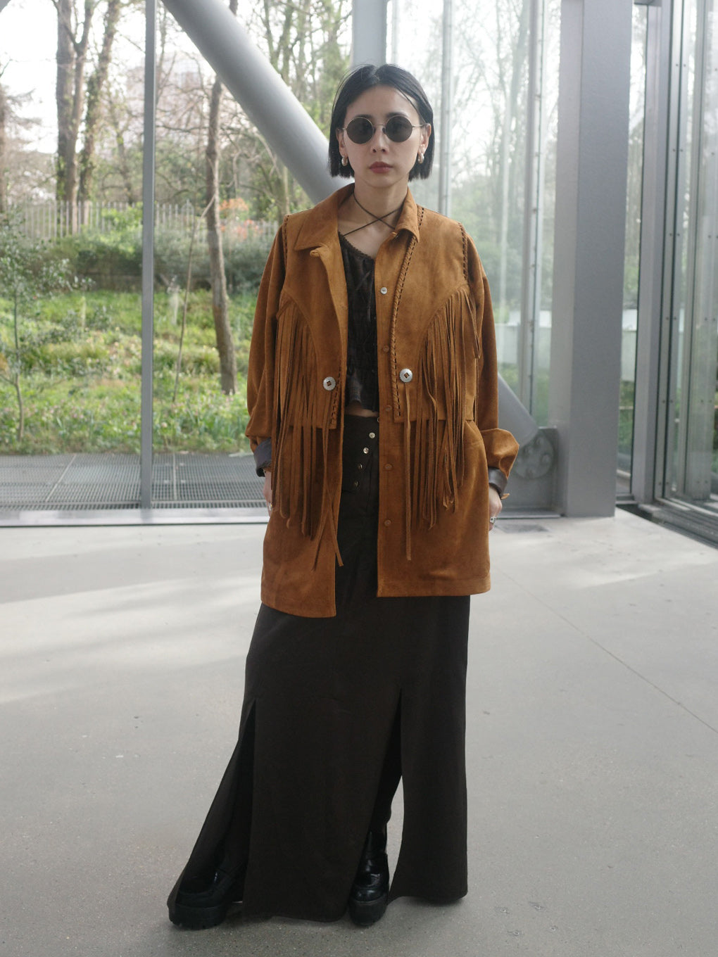 WESTERN FRINGE SYNTHETIC SUEDE VEST