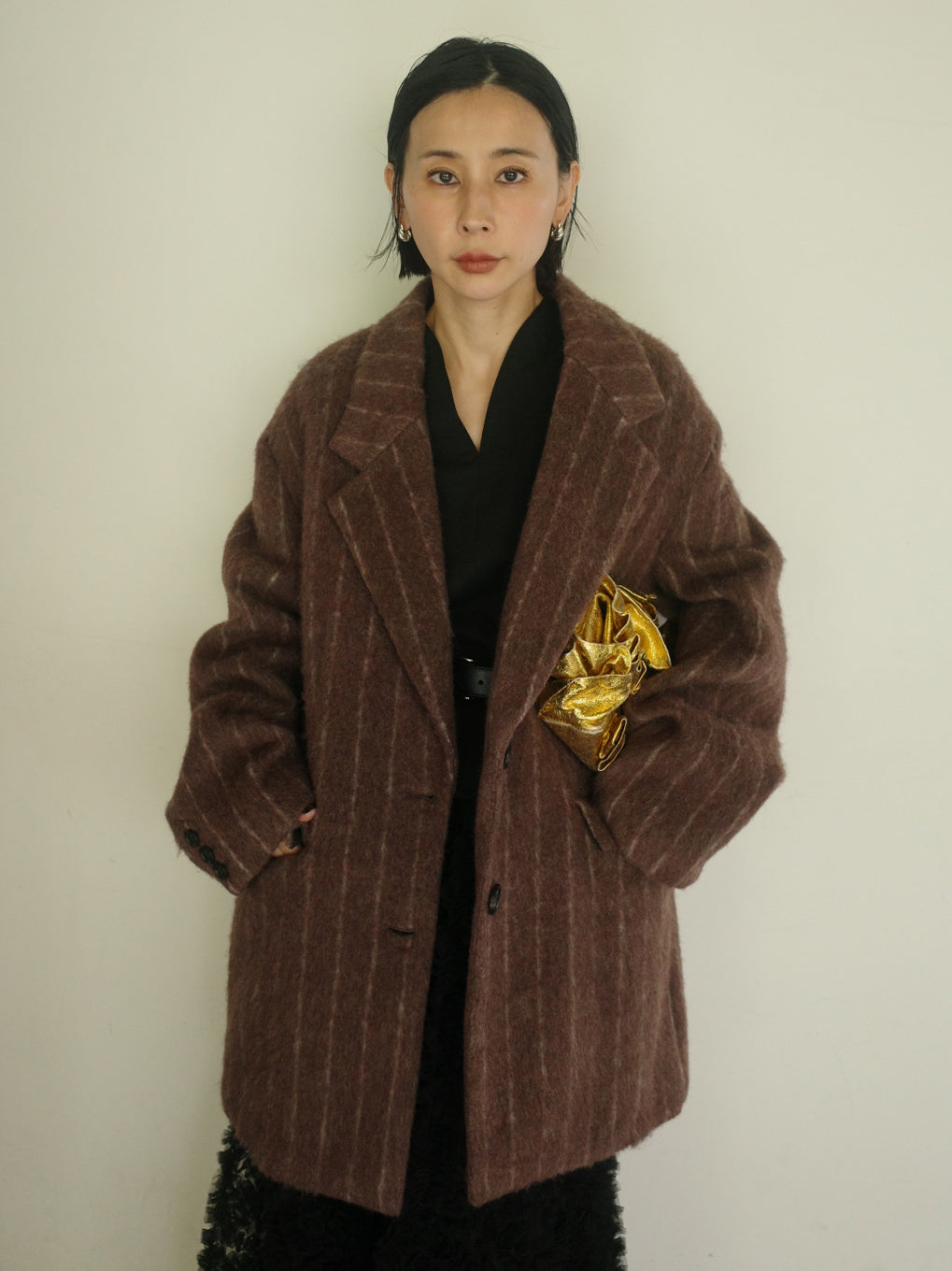 UND STRIPE ALPACA SHAGGY JACOT