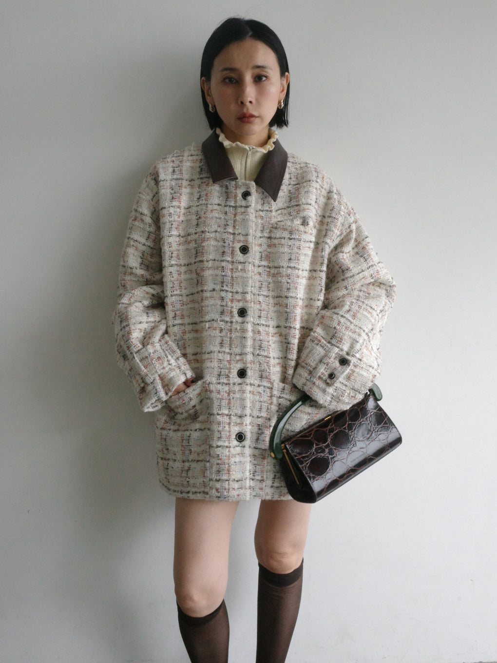 UND 2WAY TEXTURE TWEED JACKET