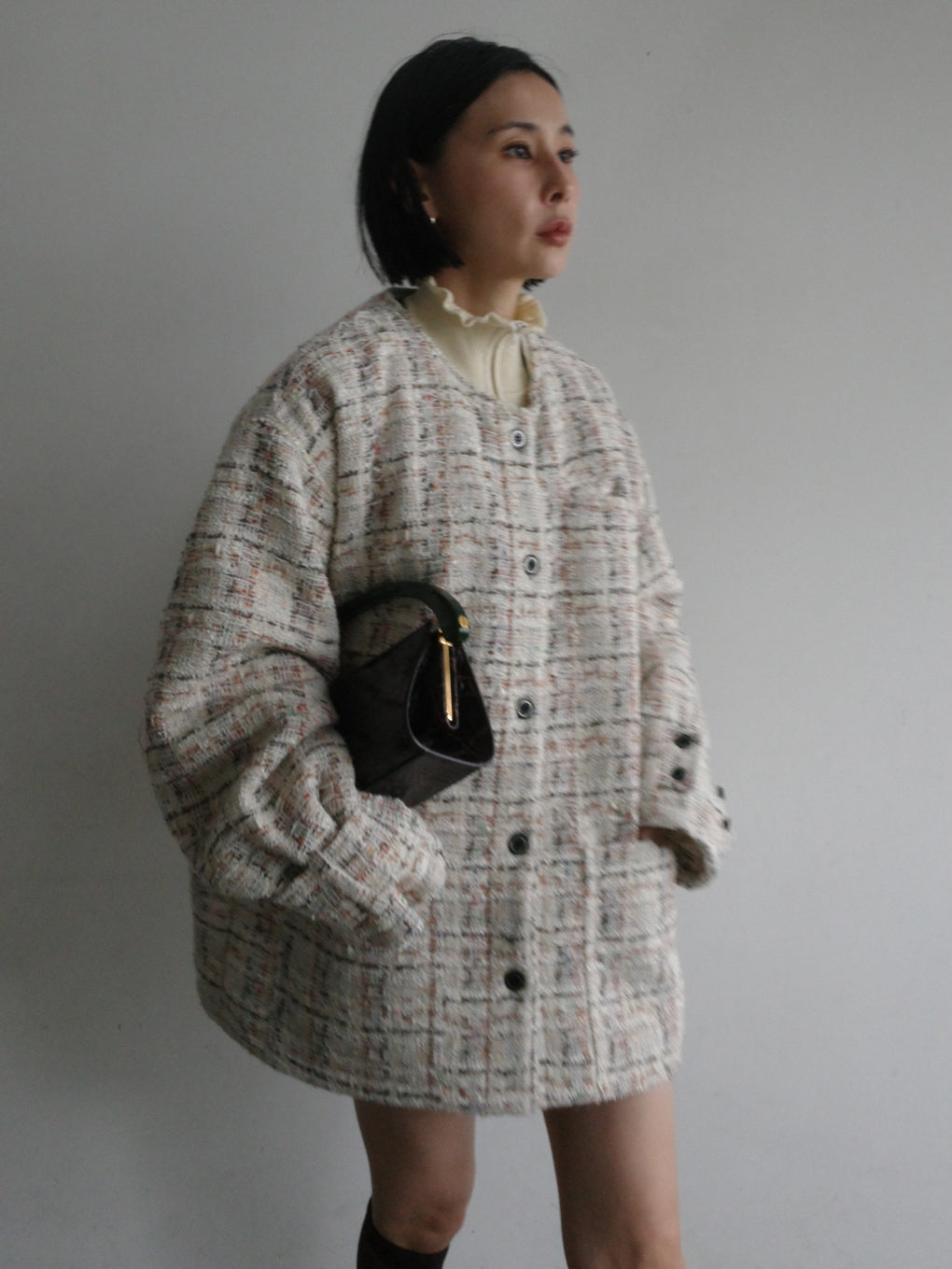 UND 2WAY TEXTURE TWEED JACKET