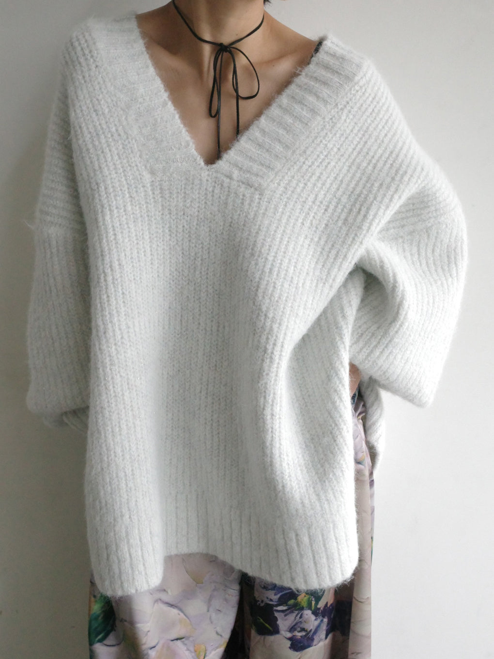 UND LACE CAMI SET OVER SIZE KNIT
