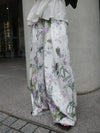 HOLOGRAM FLOWER TUCK WIDE PANTS