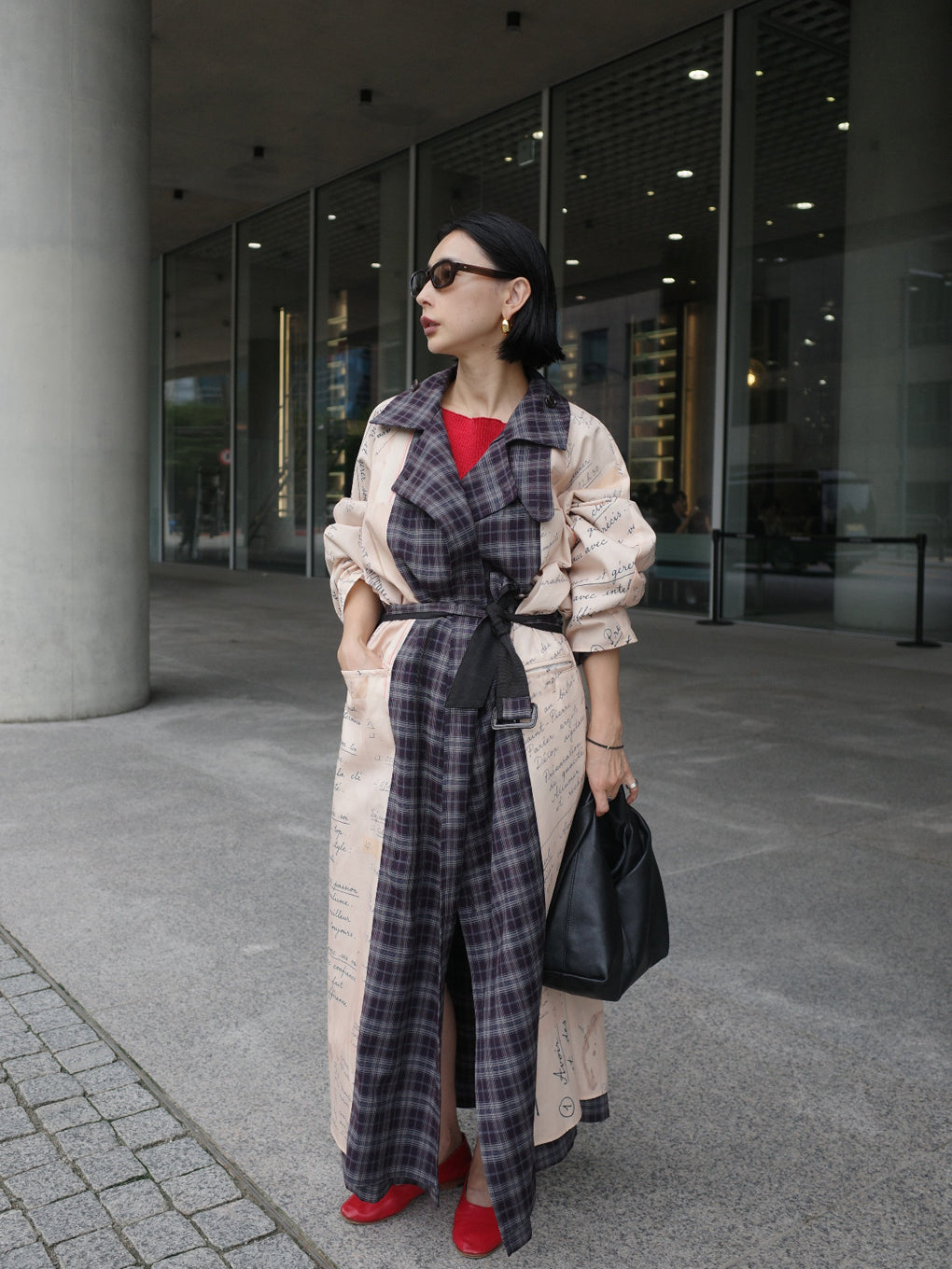 REVERSIBLE PARIS LETTER TRENCH COAT