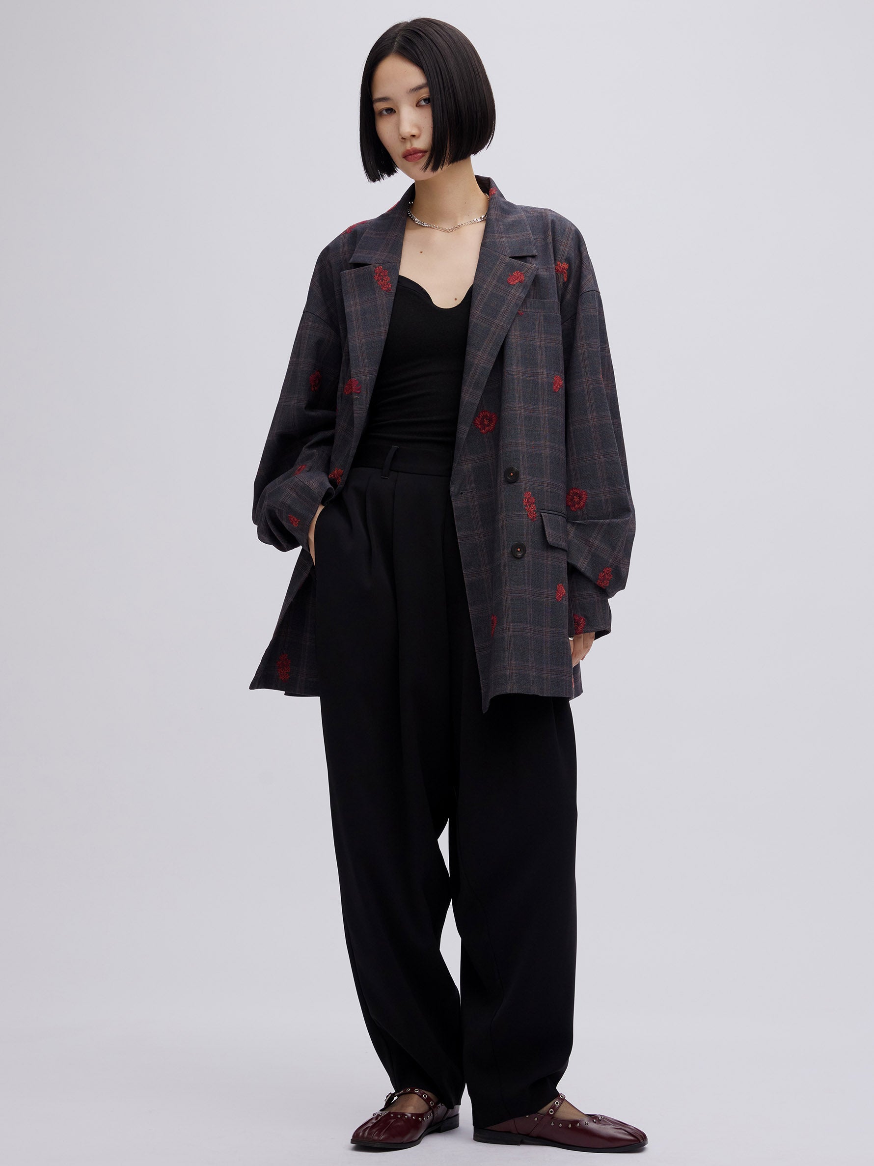 CHECK FLOWER PAPA JACKET