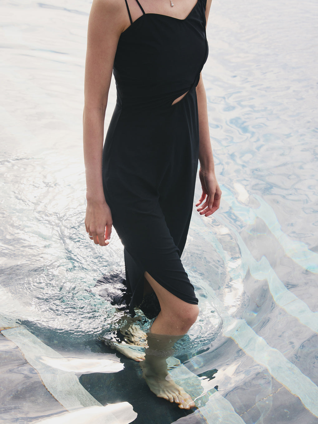 ASYMMETRY SHEER CAMISOLE SET SWIM WEAR