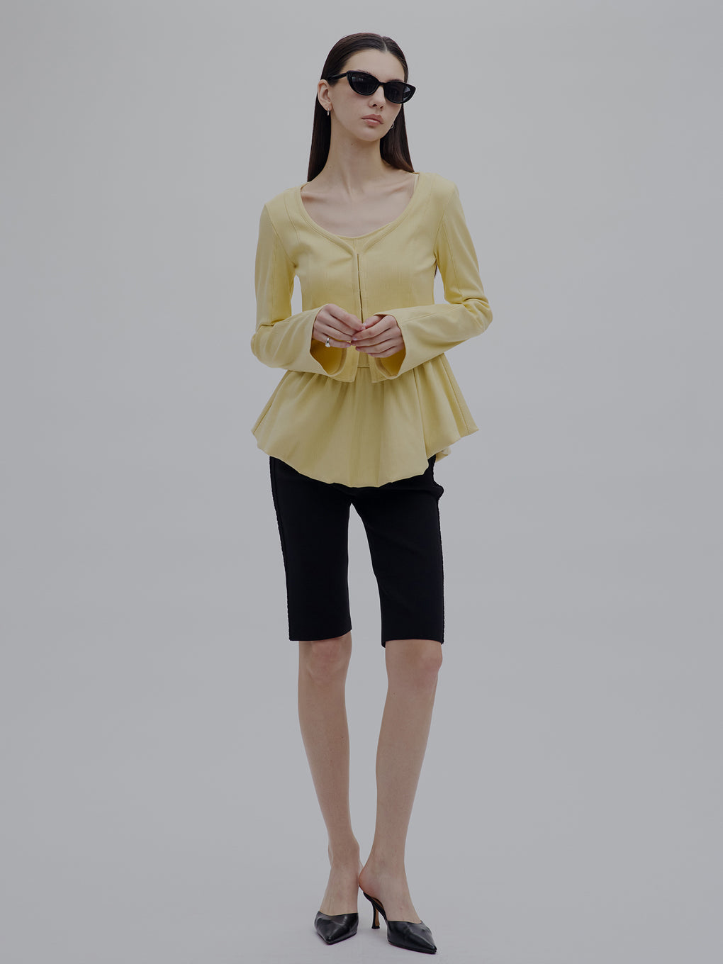 SIDE LACE LIKE KNIT BIKER PANTS