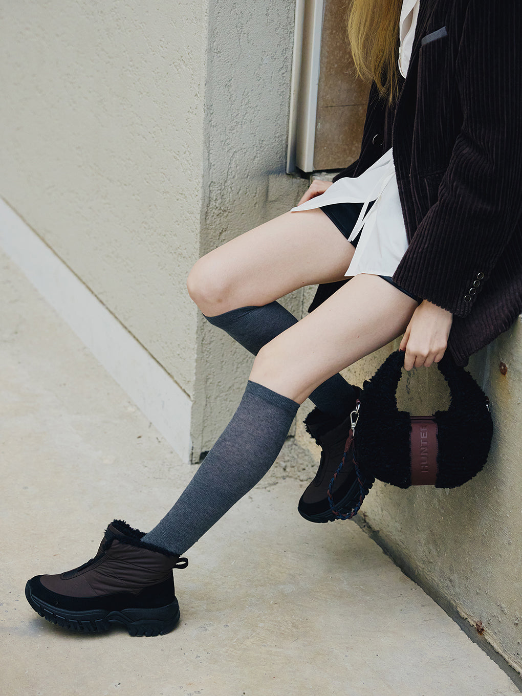 HUNTER×Ameri ANKLE ZIP SNOW BOOTS