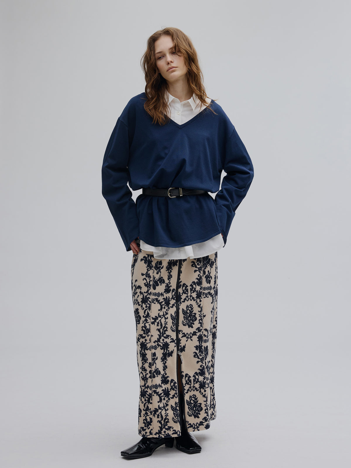 ZIP SLIT FLEECE SKIRT