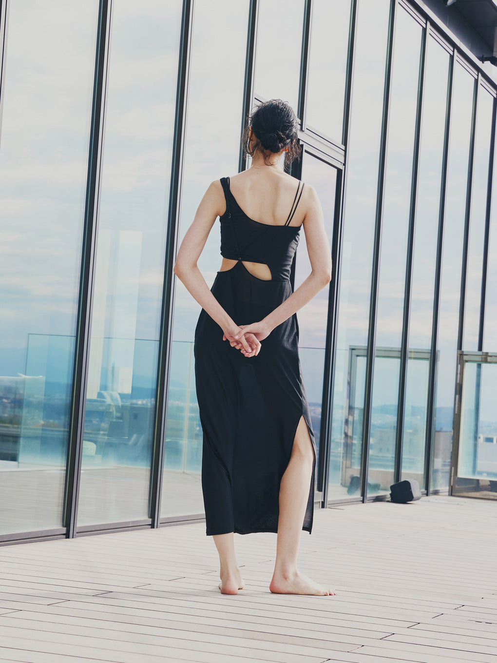 ASYMMETRY SHEER CAMISOLE SET SWIM WEAR