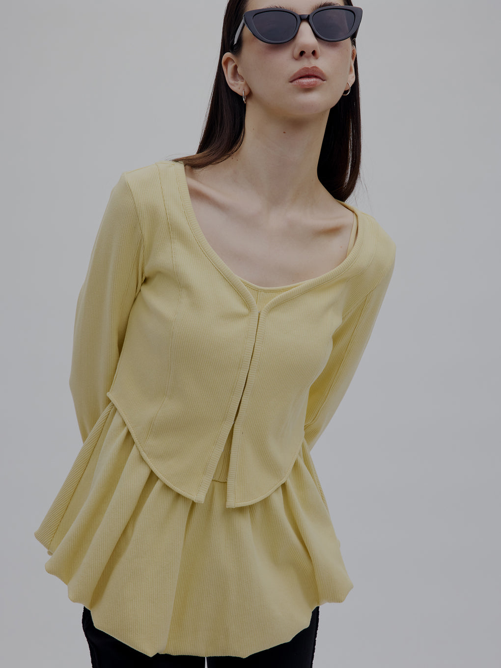 MEDI FRONT HOOK RIB CARDIGAN