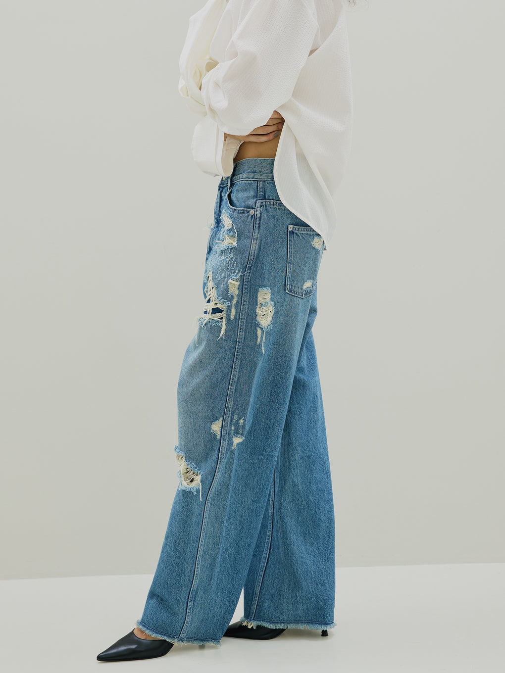 Ameri UND HARD DAMAGE LOOSE DENIM デニム UND HARD DAMAGE LOOSE DENIM