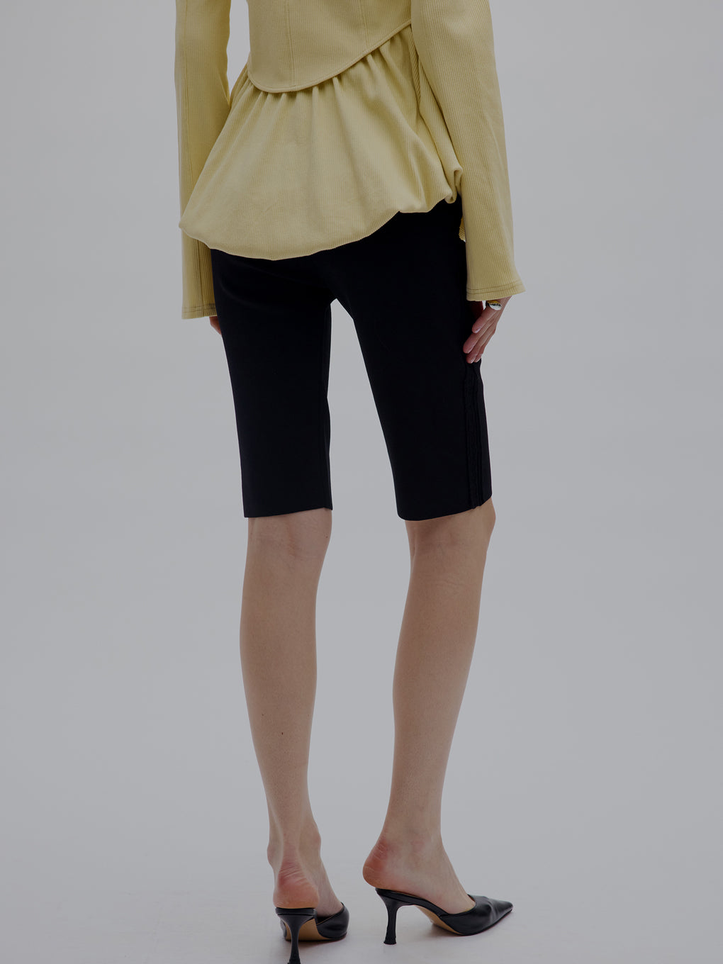 SIDE LACE LIKE KNIT BIKER PANTS