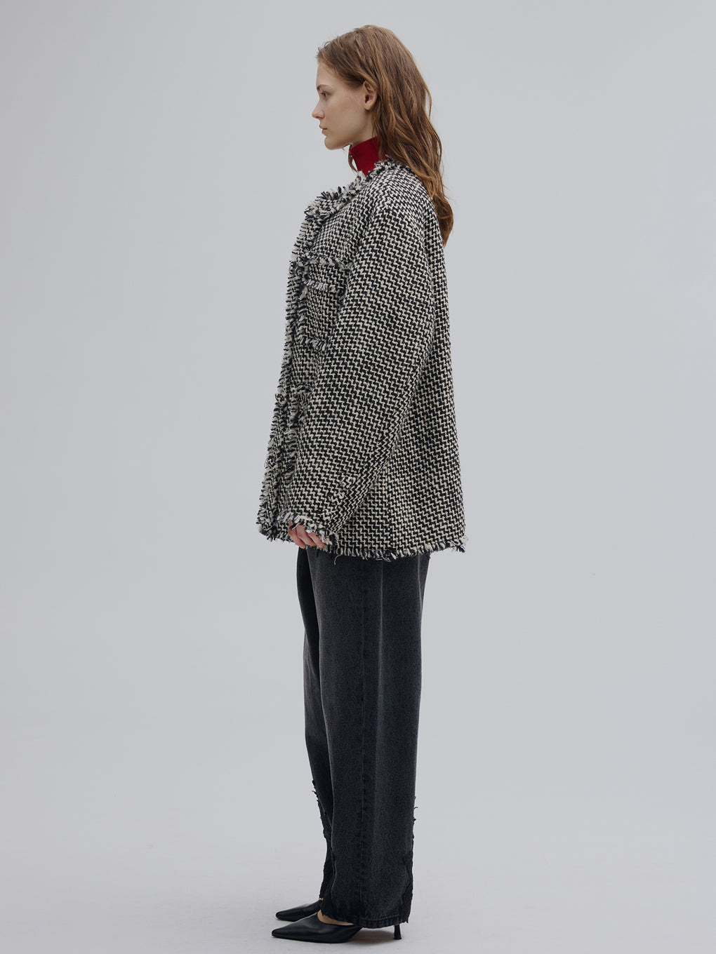 TWEED FRINGE MEDIUM JACKET