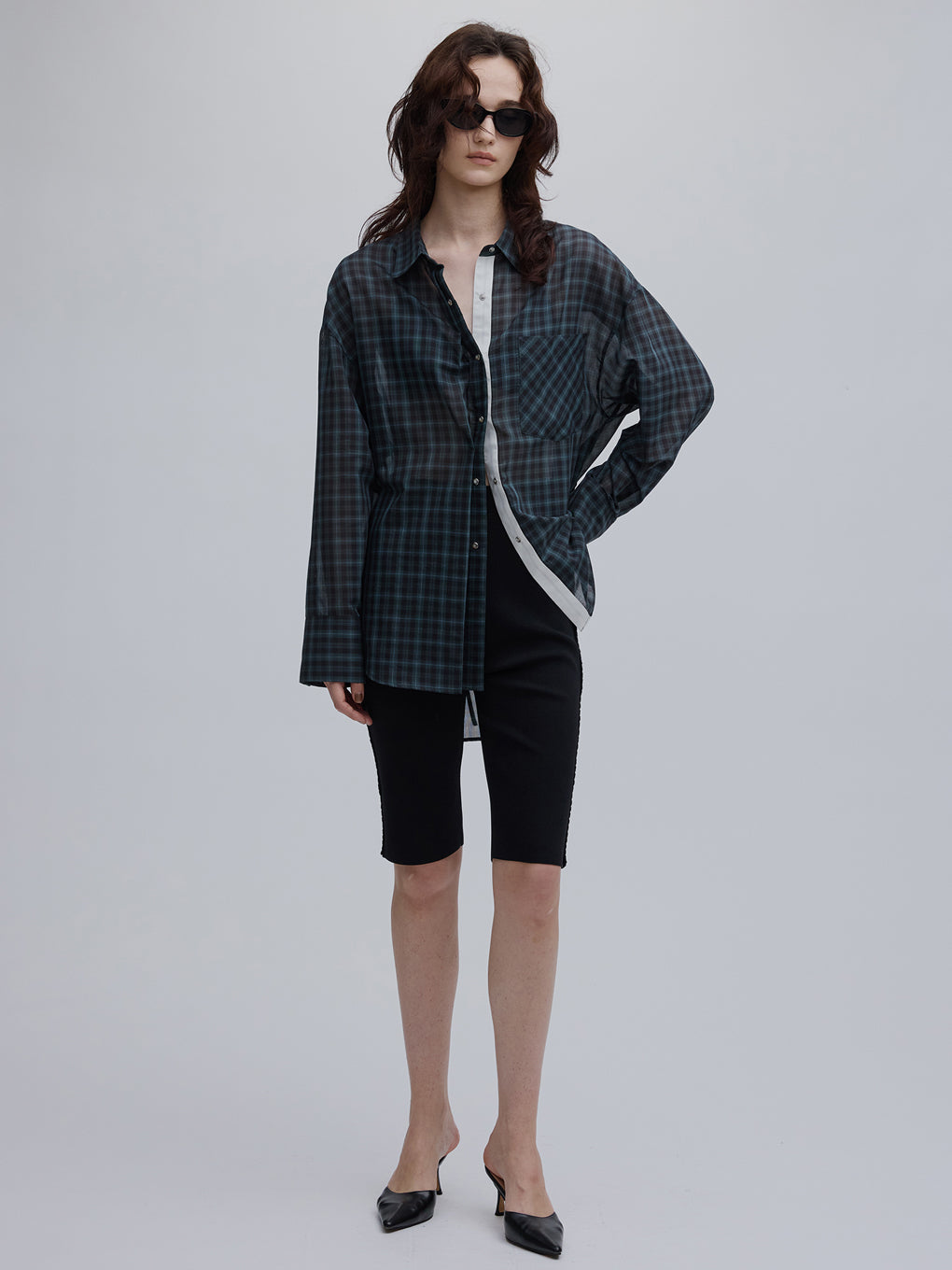 SHEER WAIST MARK OVERSIZE SHIRT
