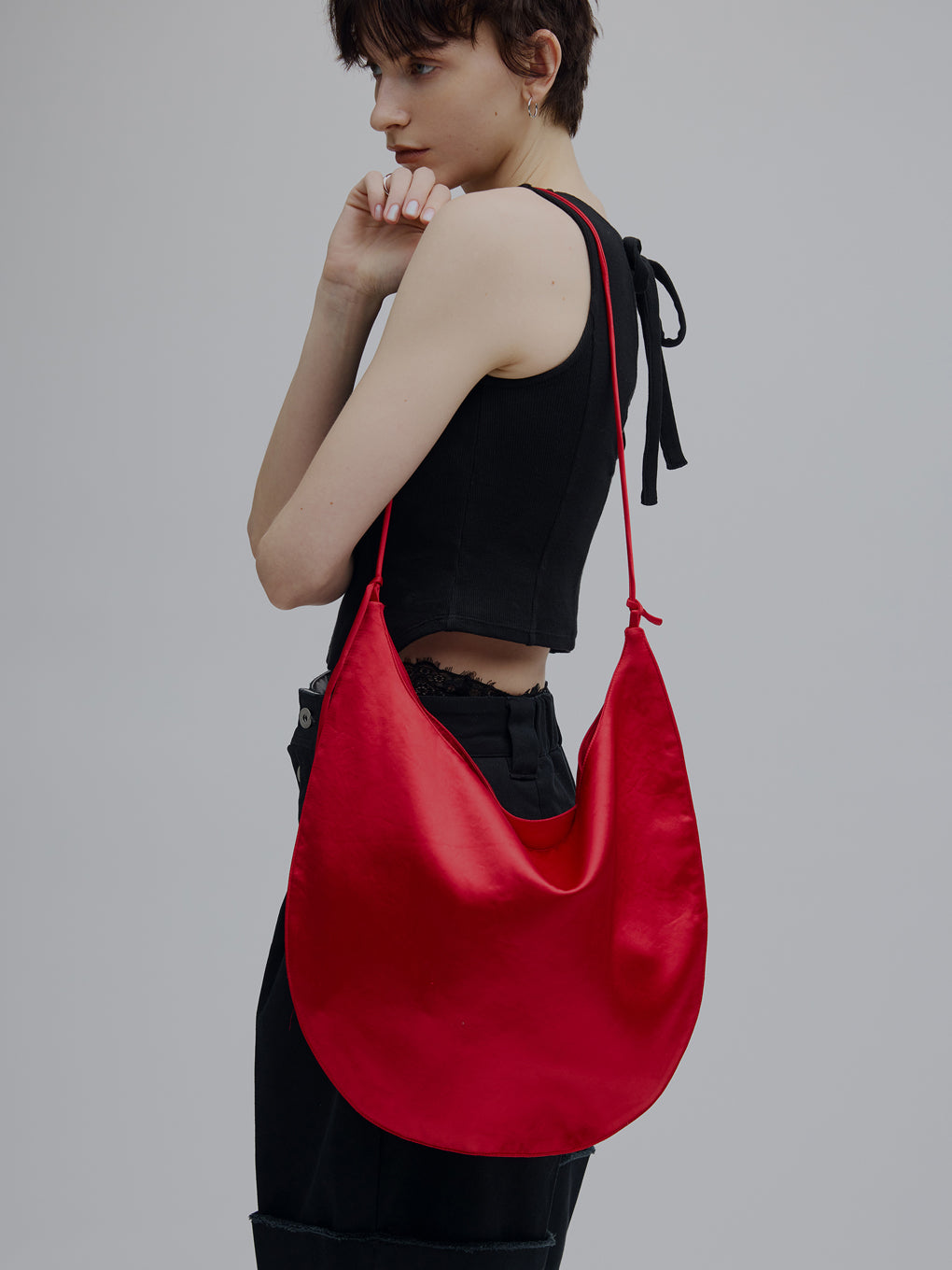 CURVE SATIN TOTE BAG