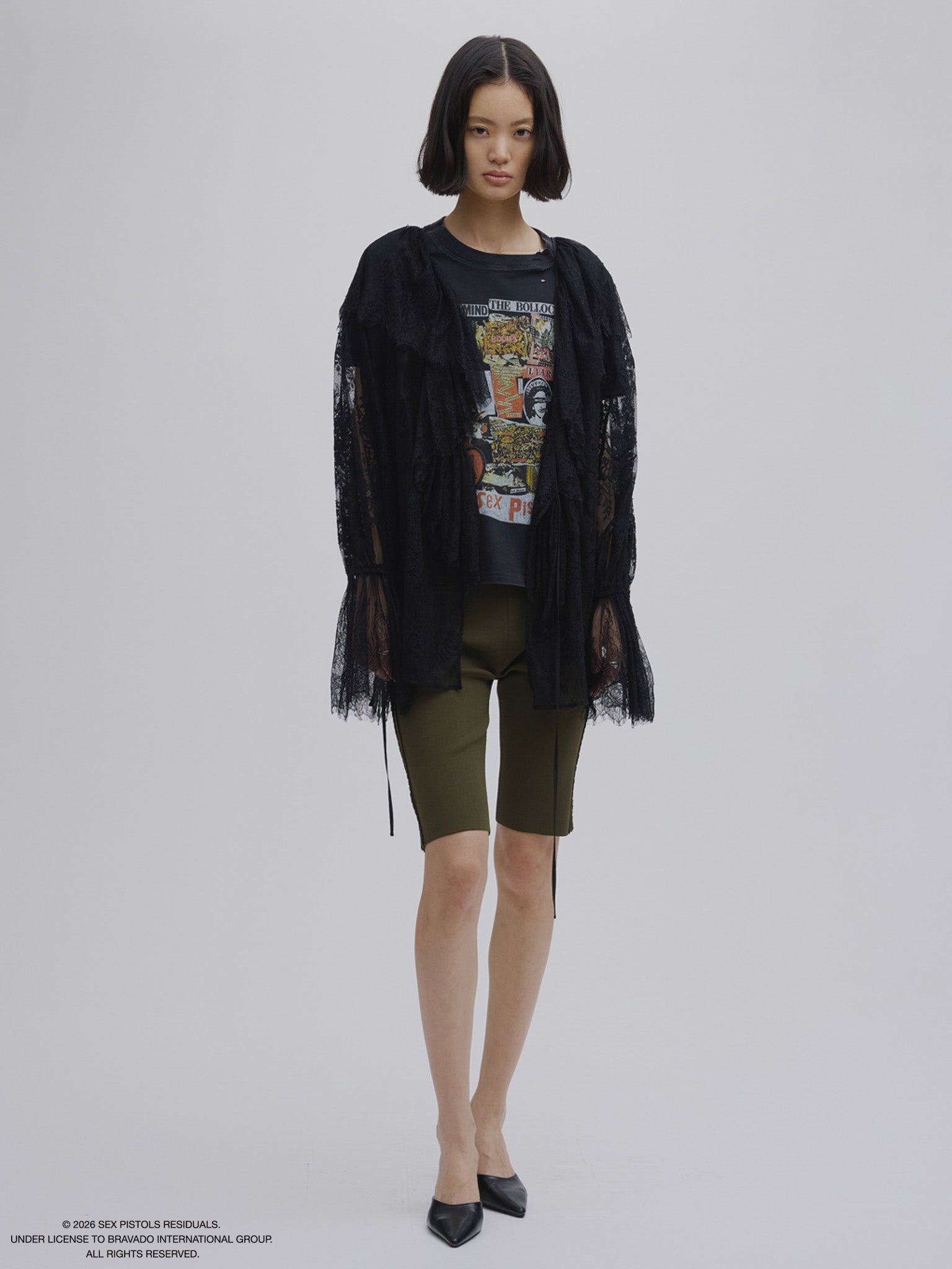 SIDE LACE LIKE KNIT BIKER PANTS