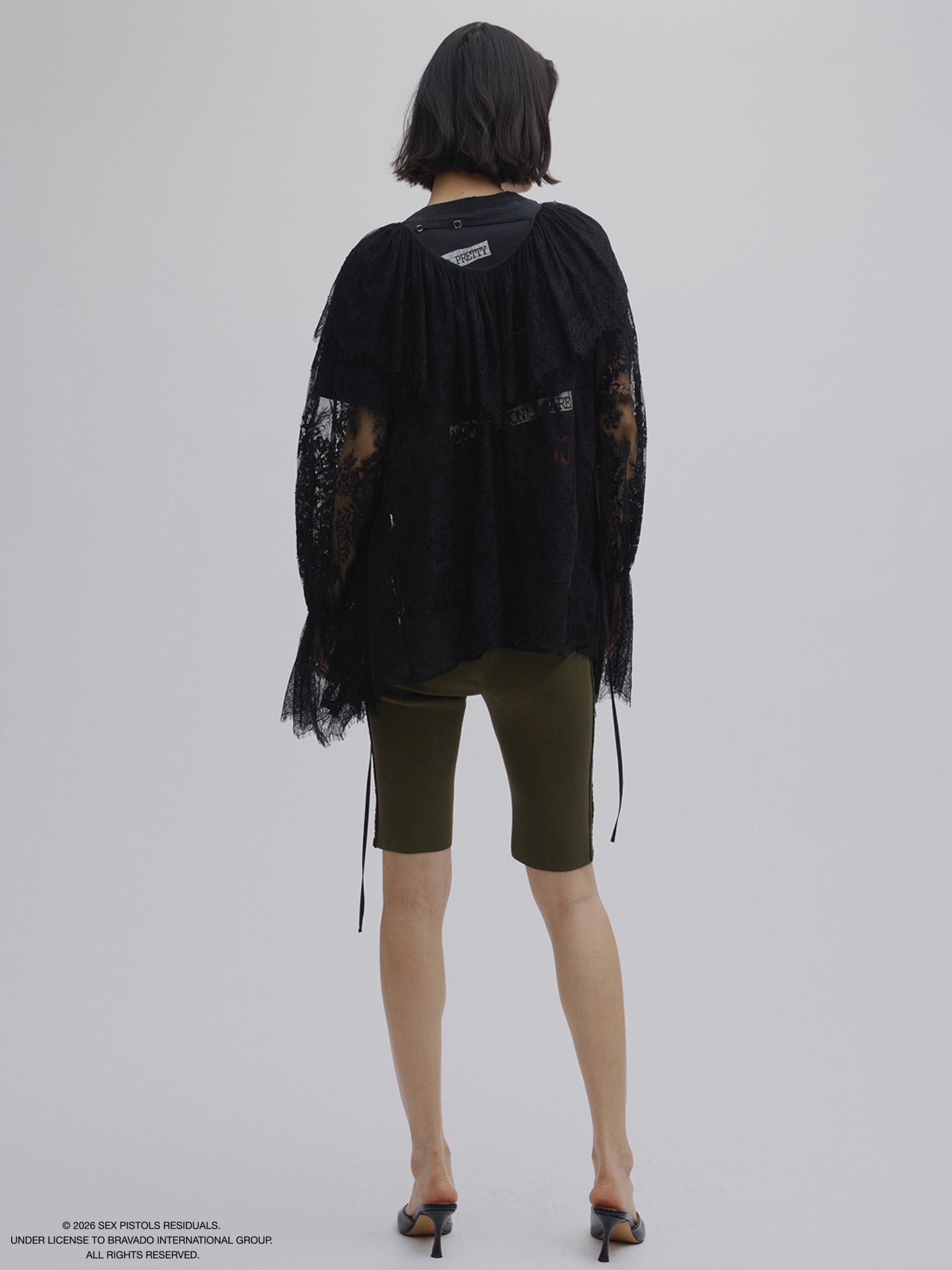 SIDE LACE LIKE KNIT BIKER PANTS