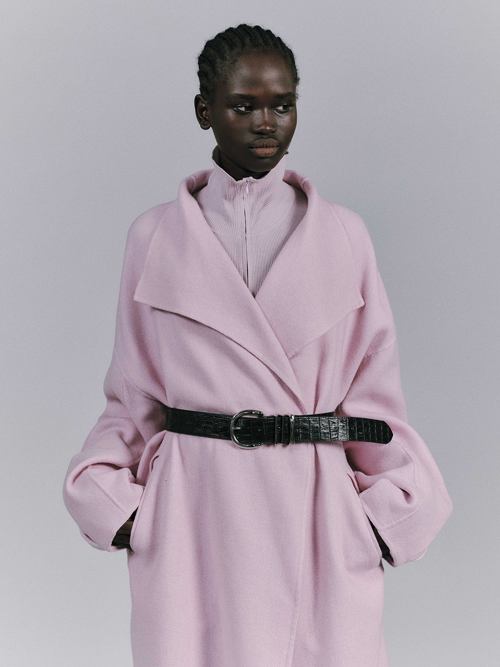 DRAPE COLLAR WOOL RIVER COAT