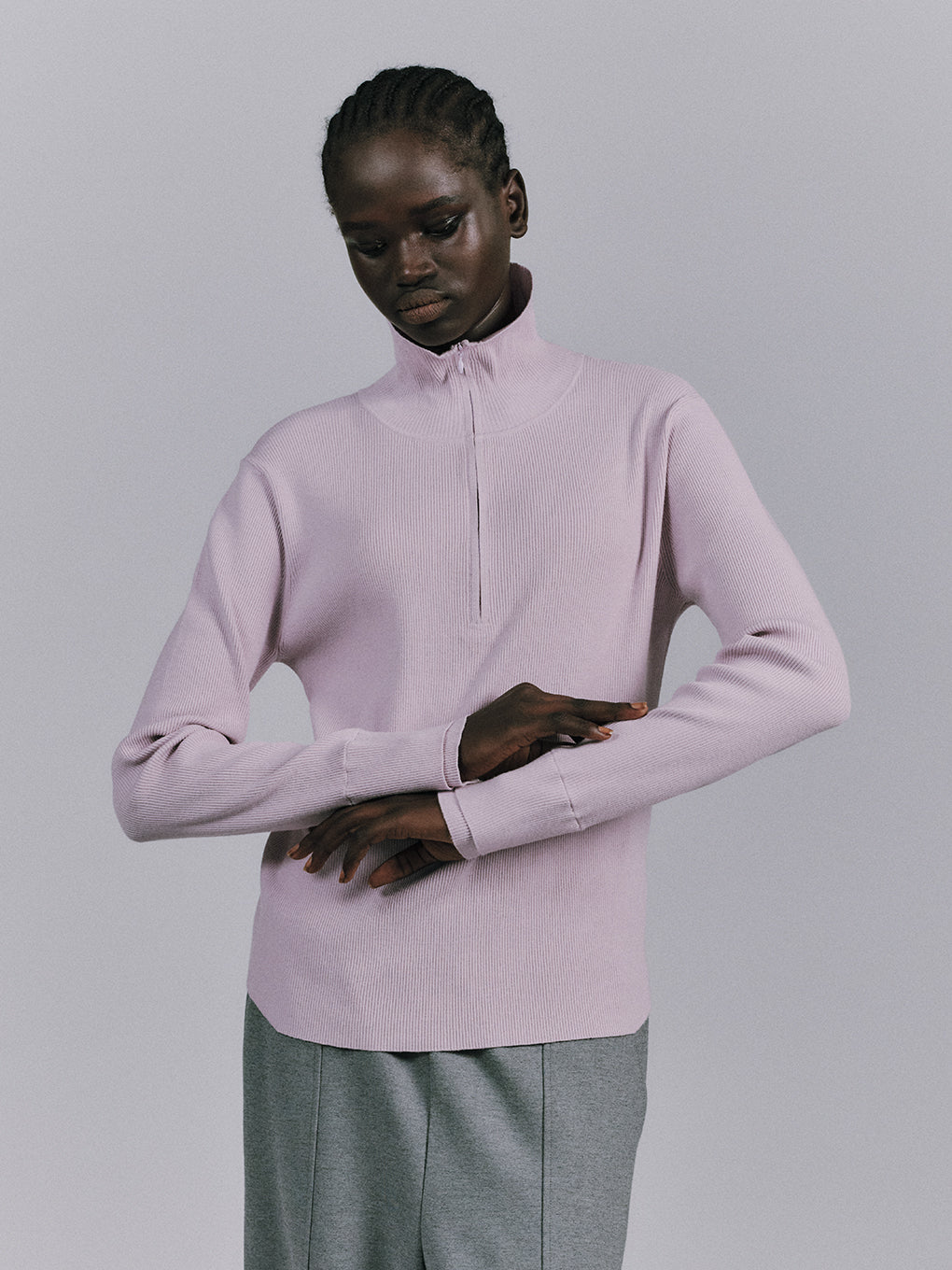 BEST TOUCH HALF ZIP KNIT TOP