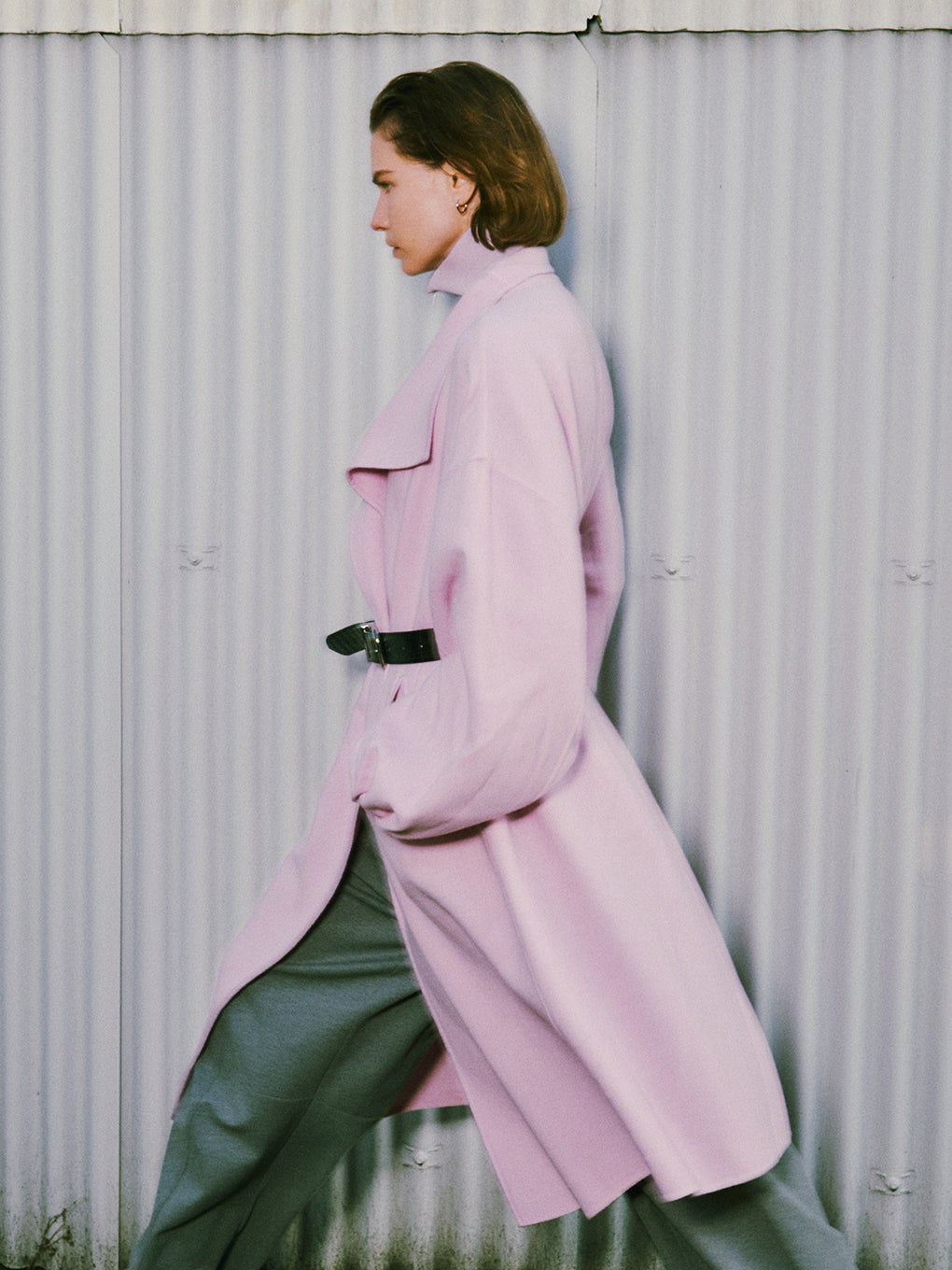 DRAPE COLLAR WOOL RIVER COAT