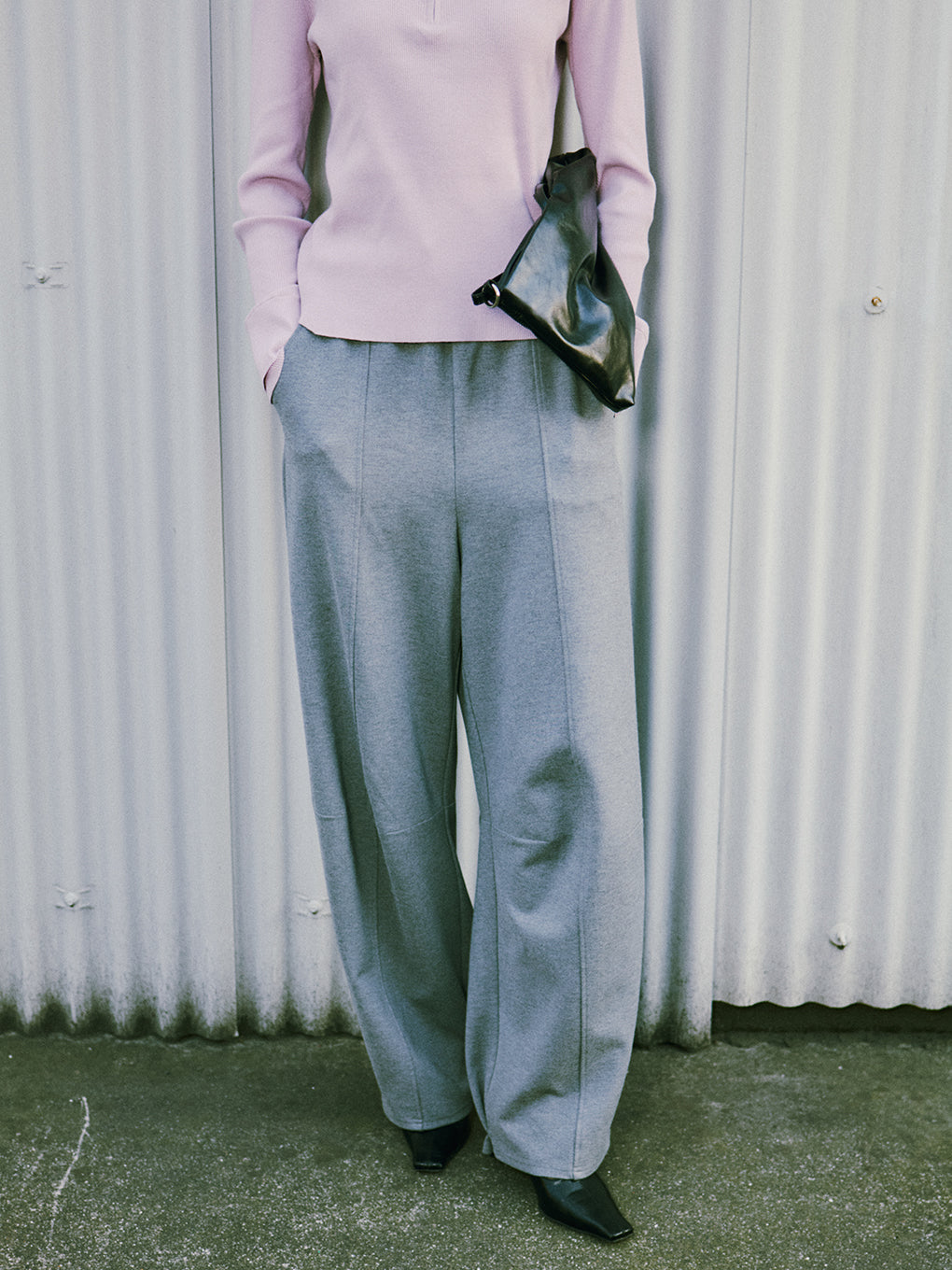 2WAY HEM BUTTON BARREL PANTS