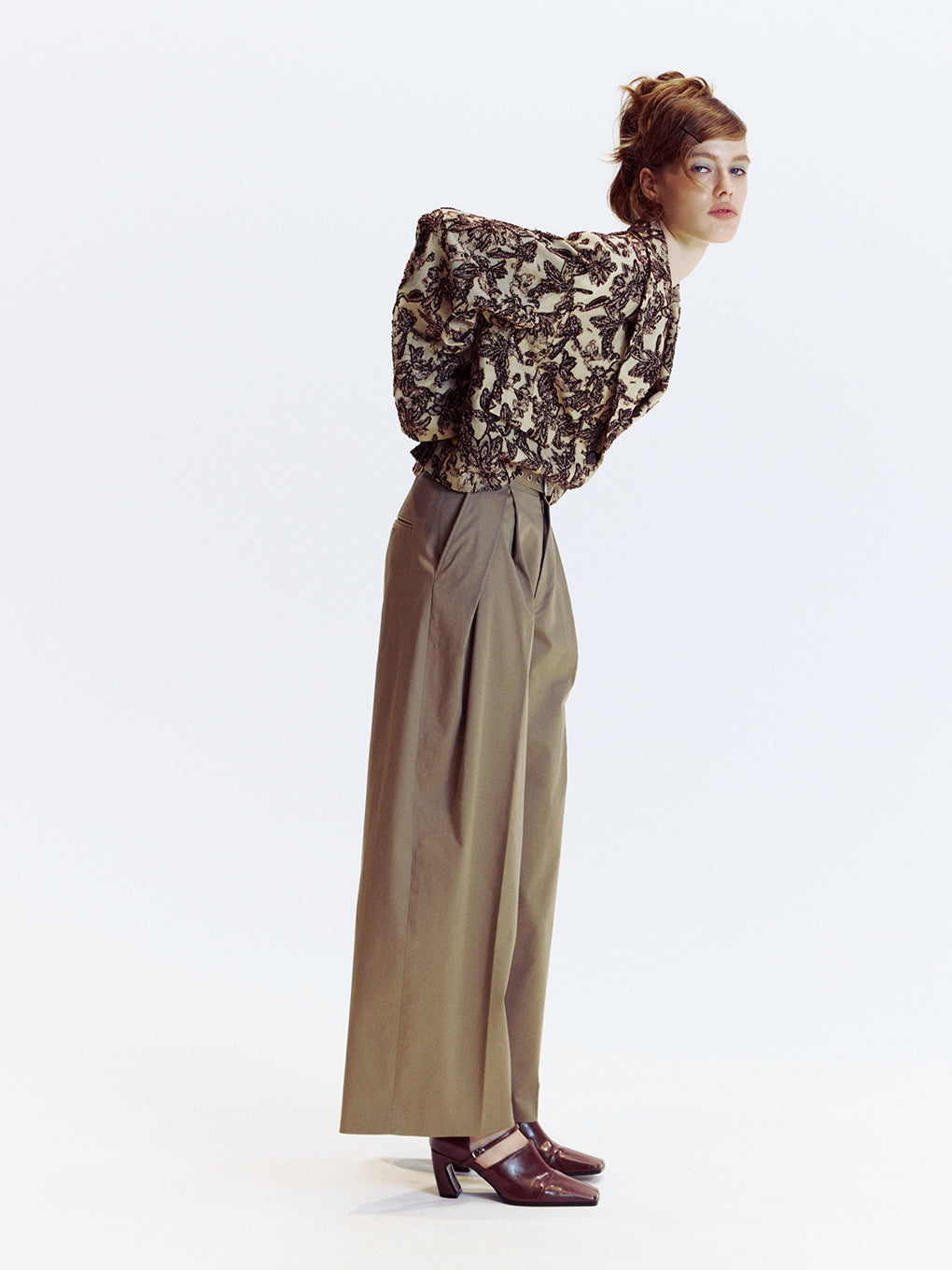 CROPPED CUT JACQUARD JACKET